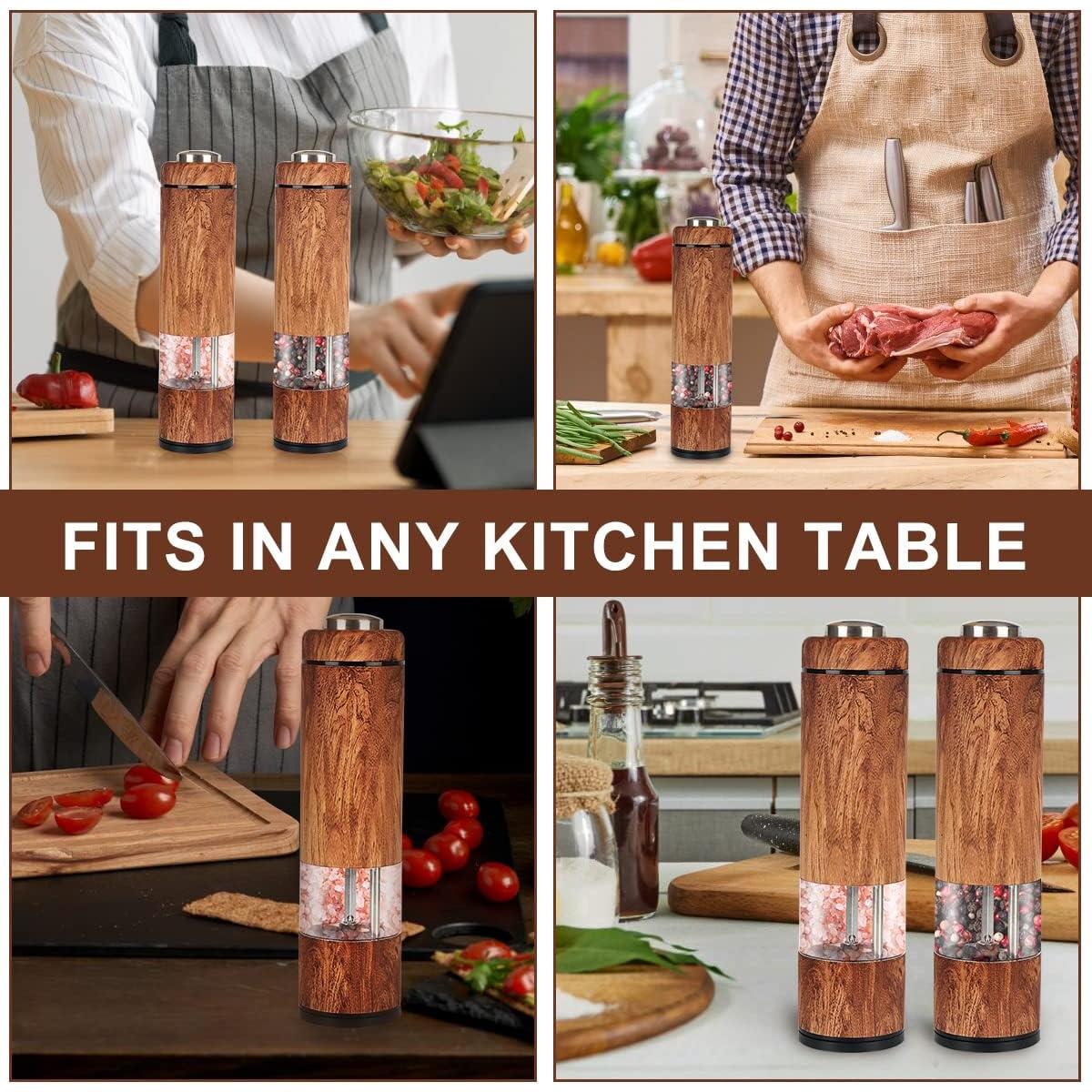 Juego de Molinillos Eléctricos de Sal y Pimienta Spacefrog - Grano Ajustable