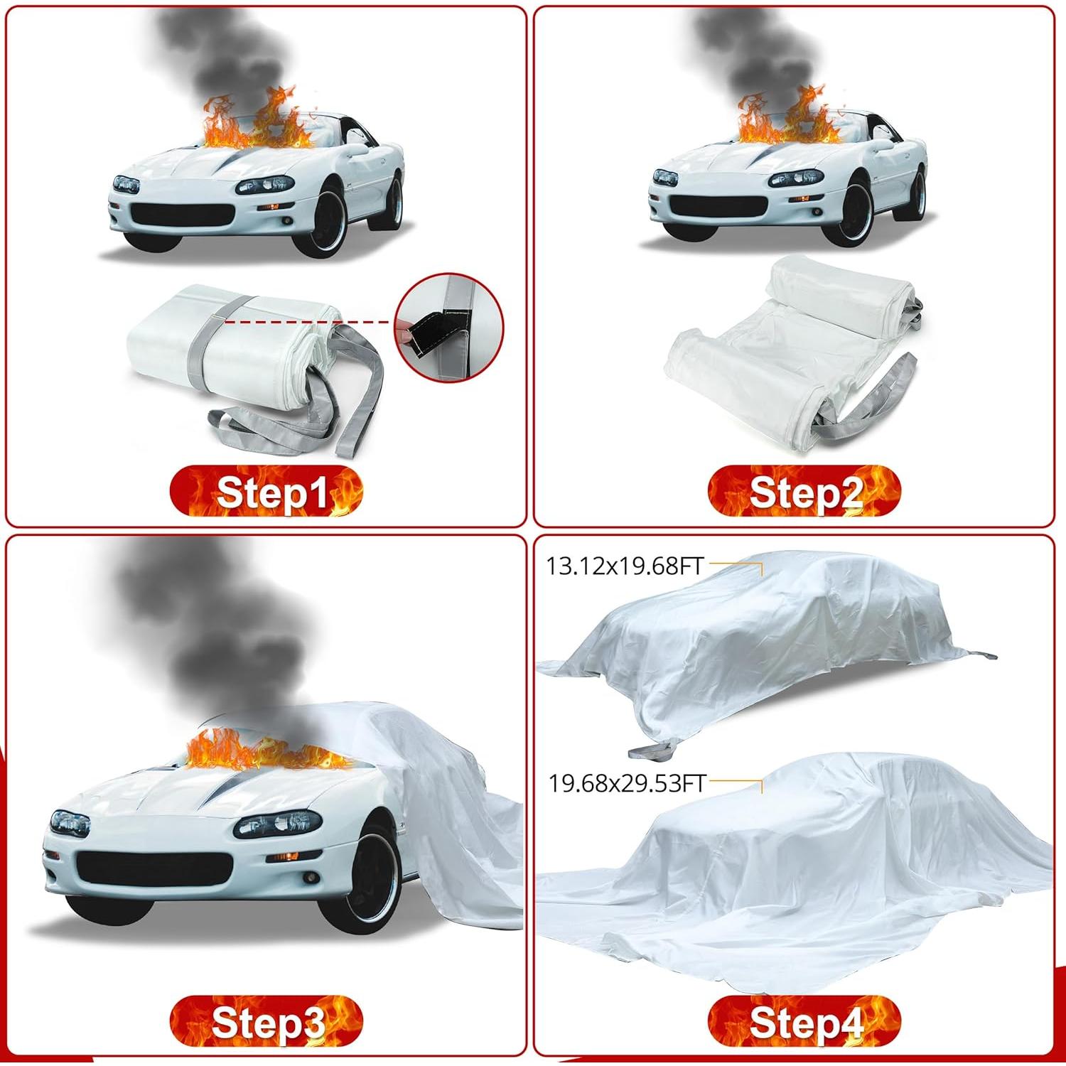 Manta de Emergencia Azazccm 4x6m Fibra de Vidrio Blanca