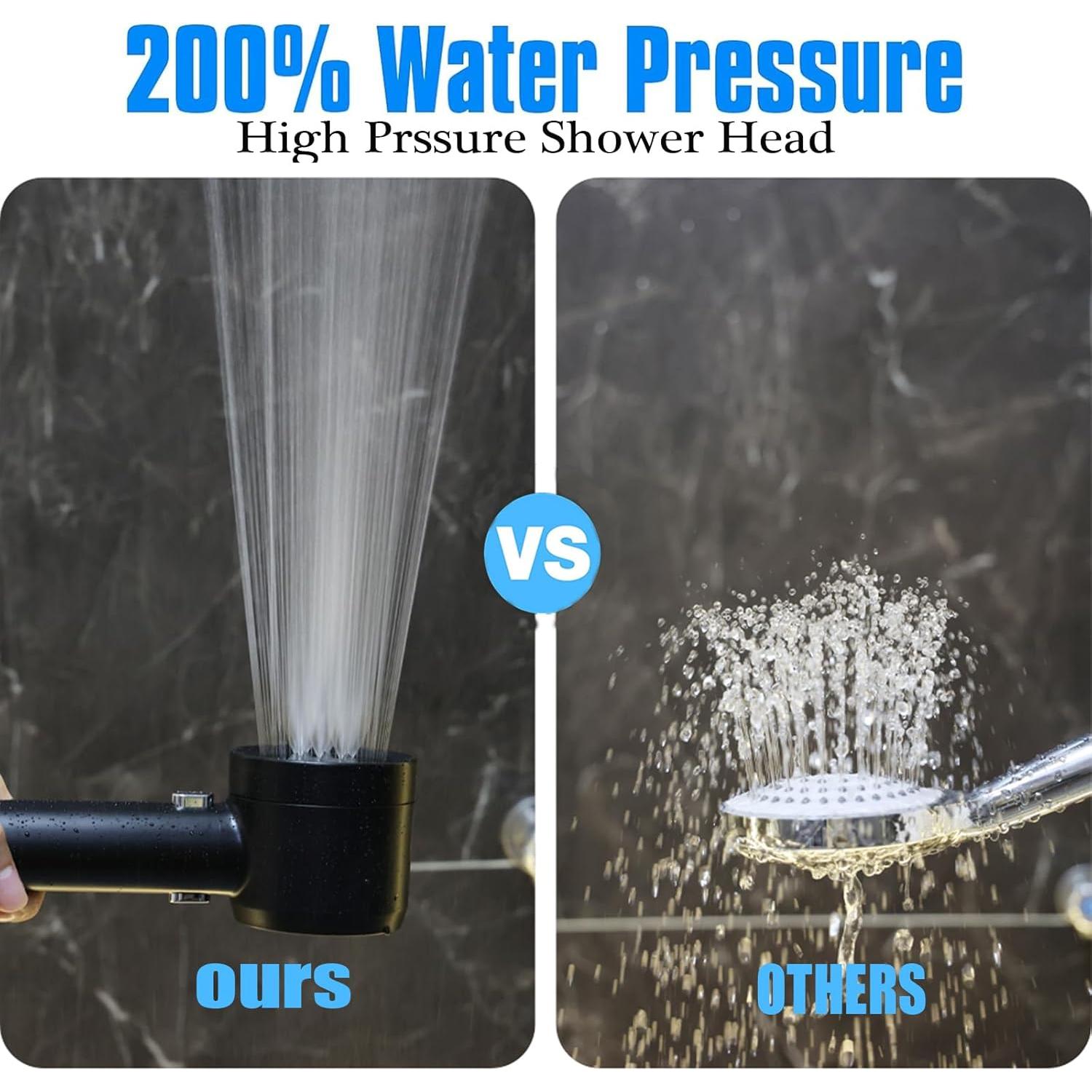 Cabezal de Ducha Filtrado YOUMEIYUAN Alta Presión 4 Modos Negro