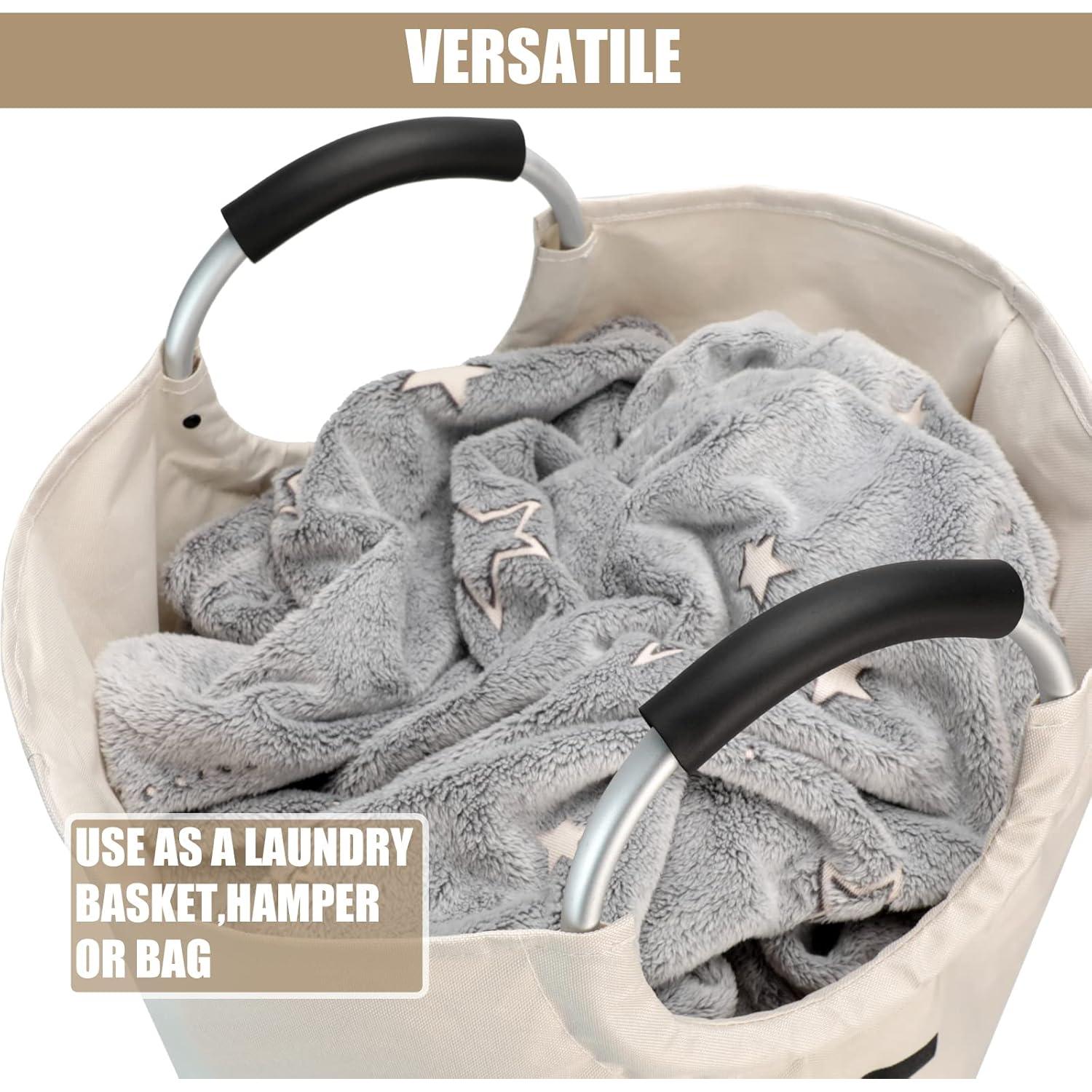 Cesto de Ropa Plegable DOKEHOM 90L Beige - Moderno y Resistente