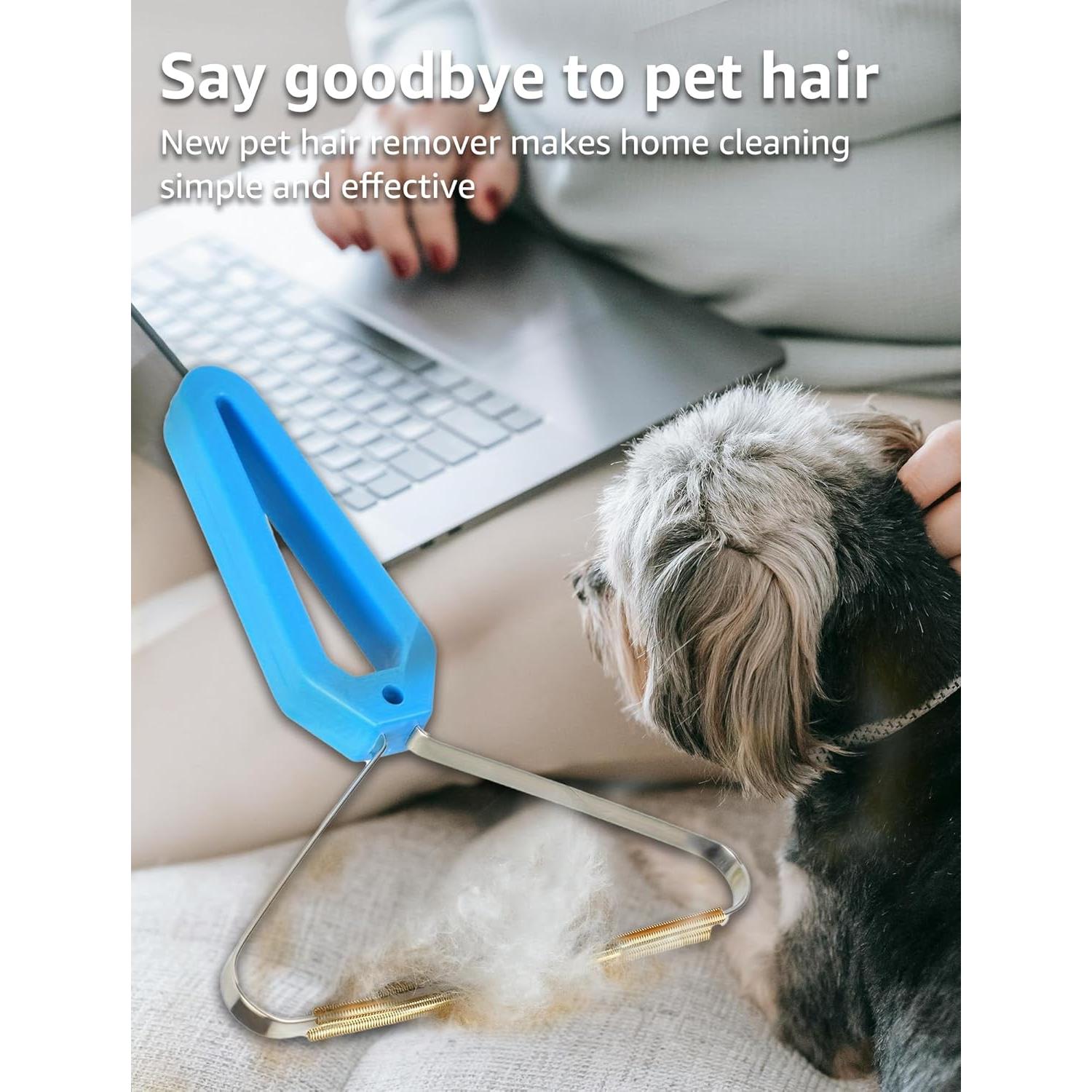 Removedor de Pelo de Mascota Alseeko - Afeitador Manual Azul