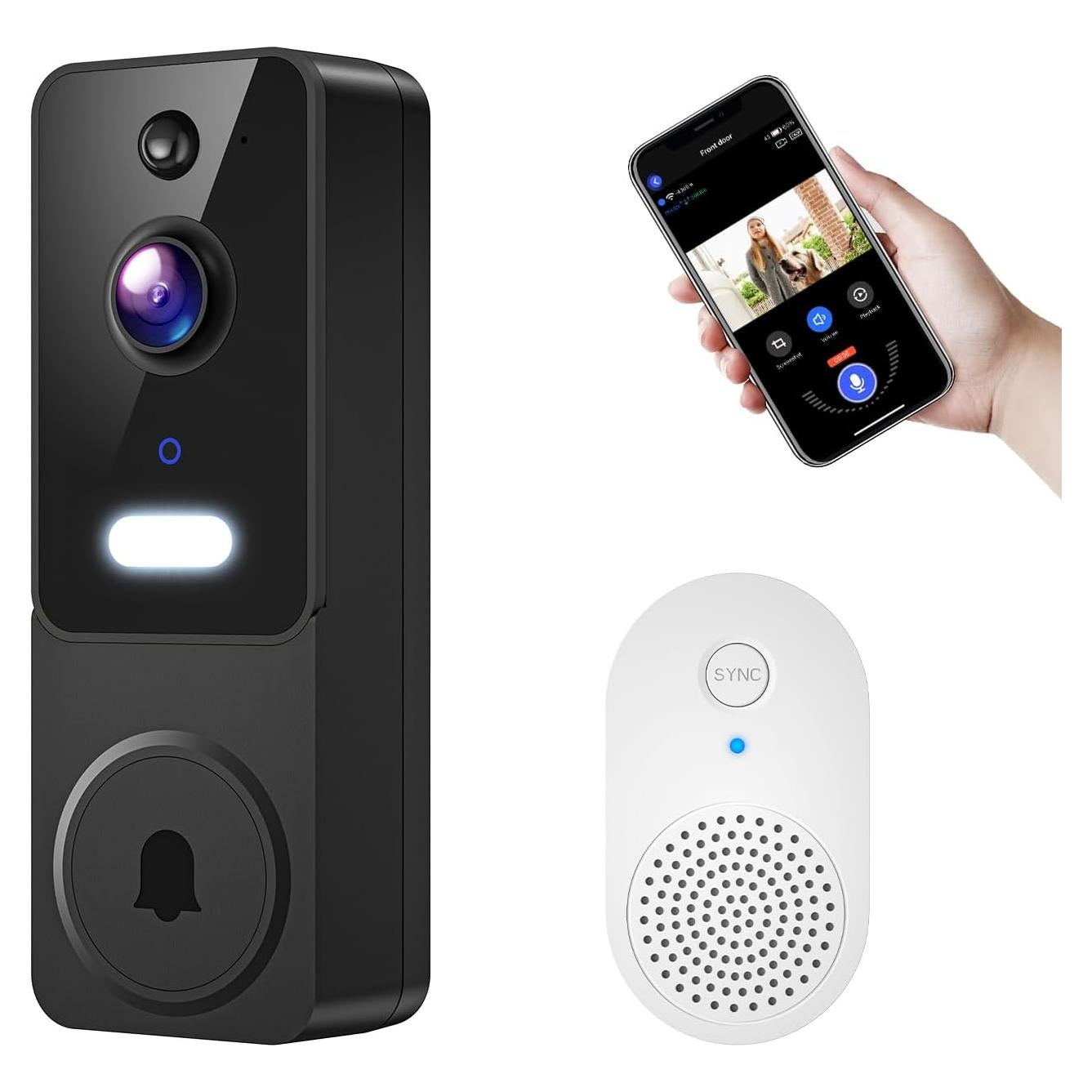 Cámara de Timbre de Video Inalámbrica ClipBlur 1080p con IA