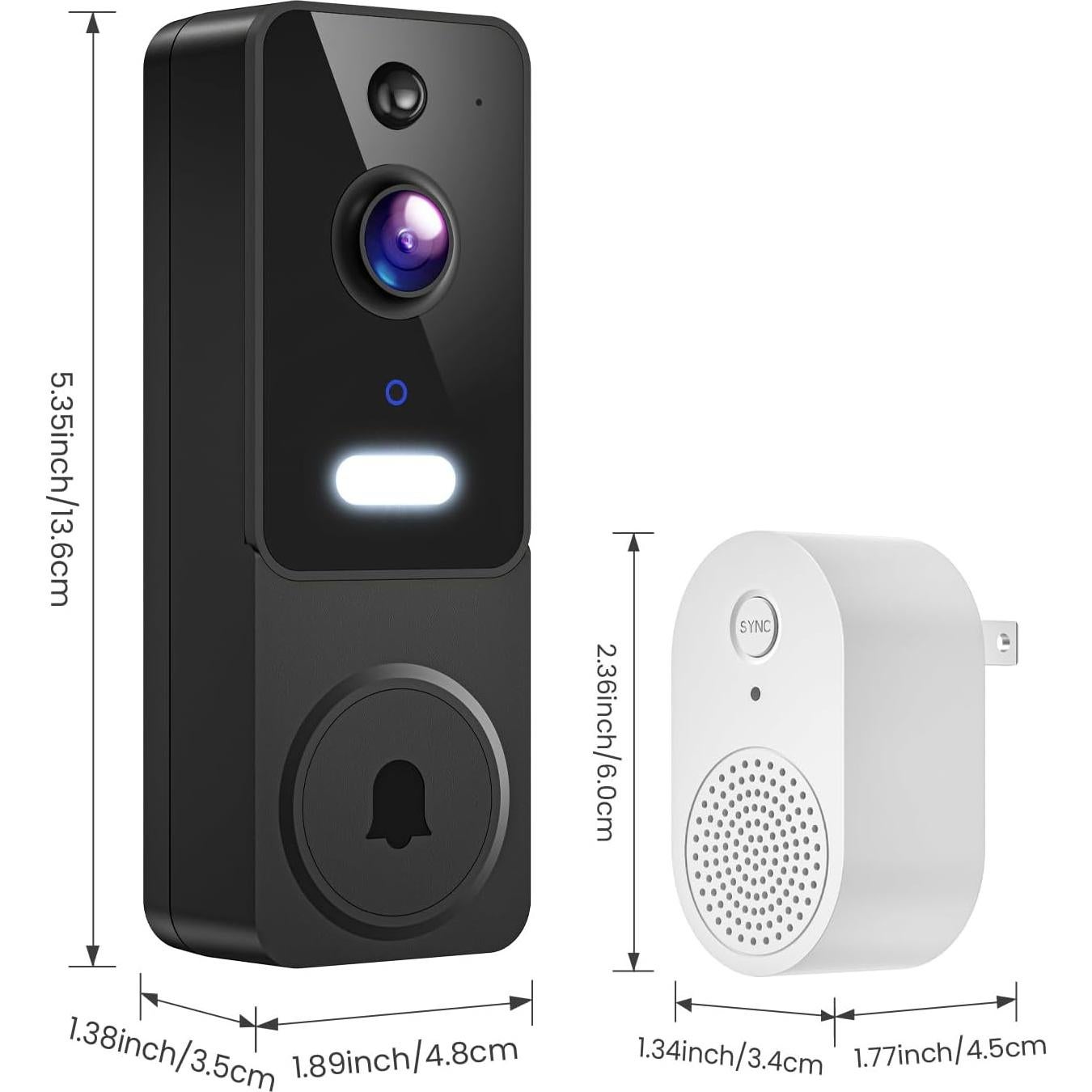 Cámara de Timbre de Video Inalámbrica ClipBlur 1080p con IA