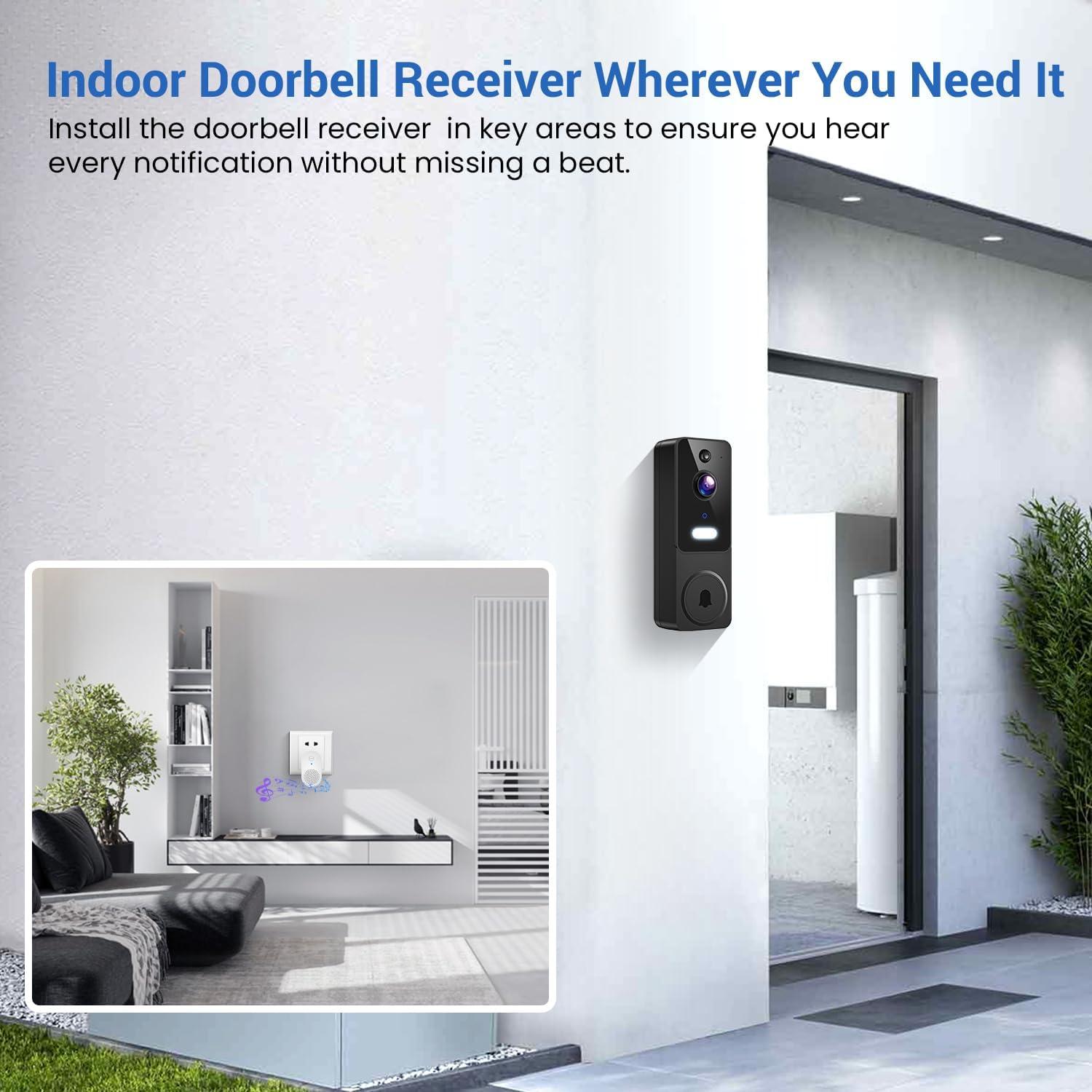 Cámara de Timbre de Video Inalámbrica ClipBlur 1080p con IA