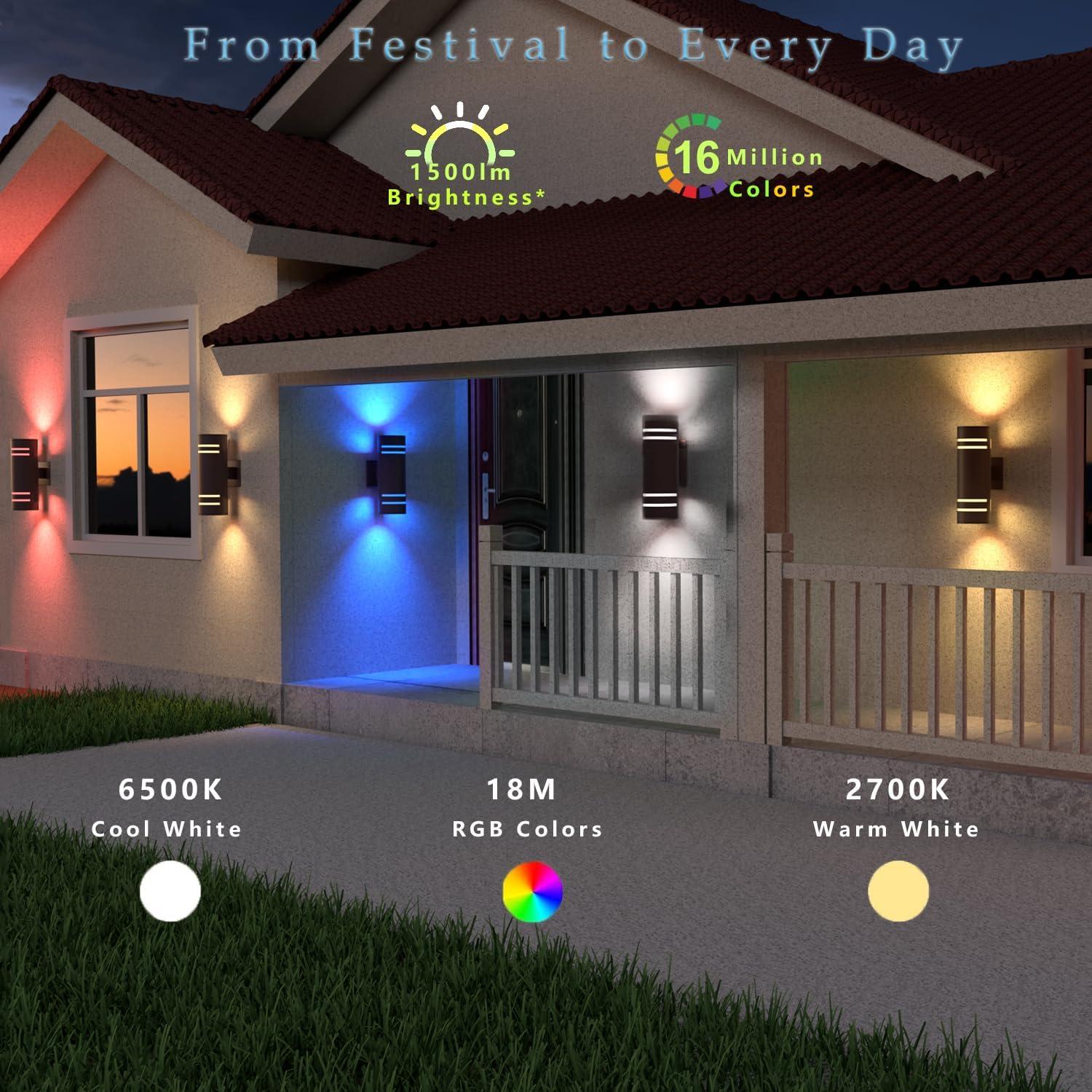 Luces de Pared Exteriores Inteligentes Rosykite 33cm RGB 2700K-6500K