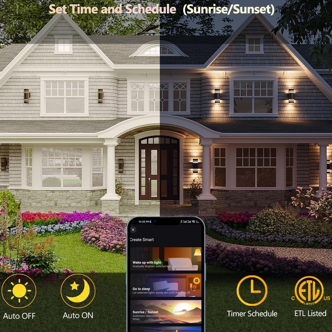 Luces de Pared Exteriores Inteligentes Rosykite 33cm RGB 2700K-6500K