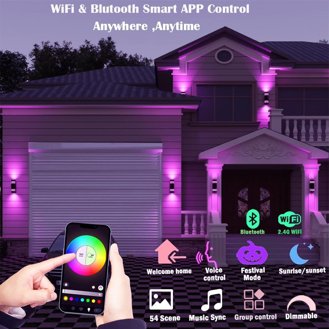 Luces de Pared Exteriores Inteligentes Rosykite 33cm RGB 2700K-6500K