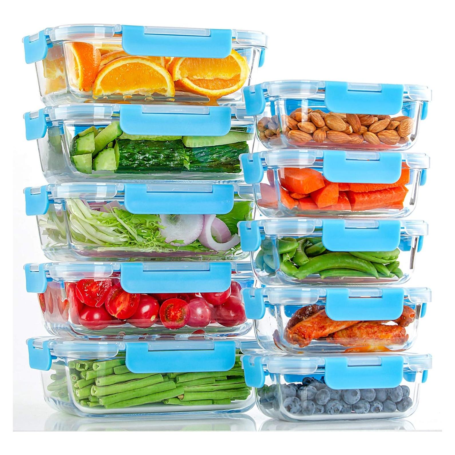 Contenedores de Almacenamiento de Vidrio UMEIED 10 Piezas 1.01L