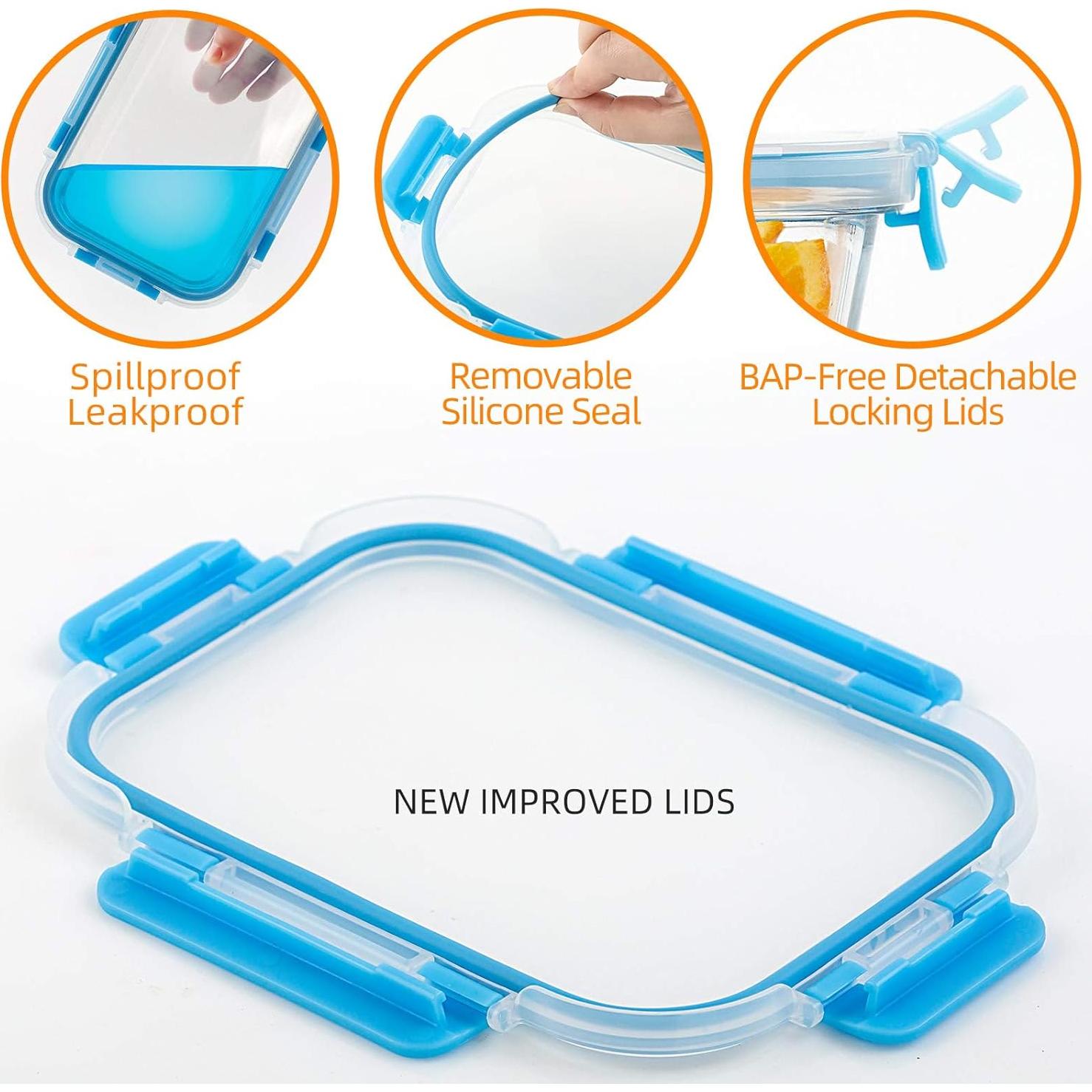 Contenedores de Almacenamiento de Vidrio UMEIED 10 Piezas 1.01L