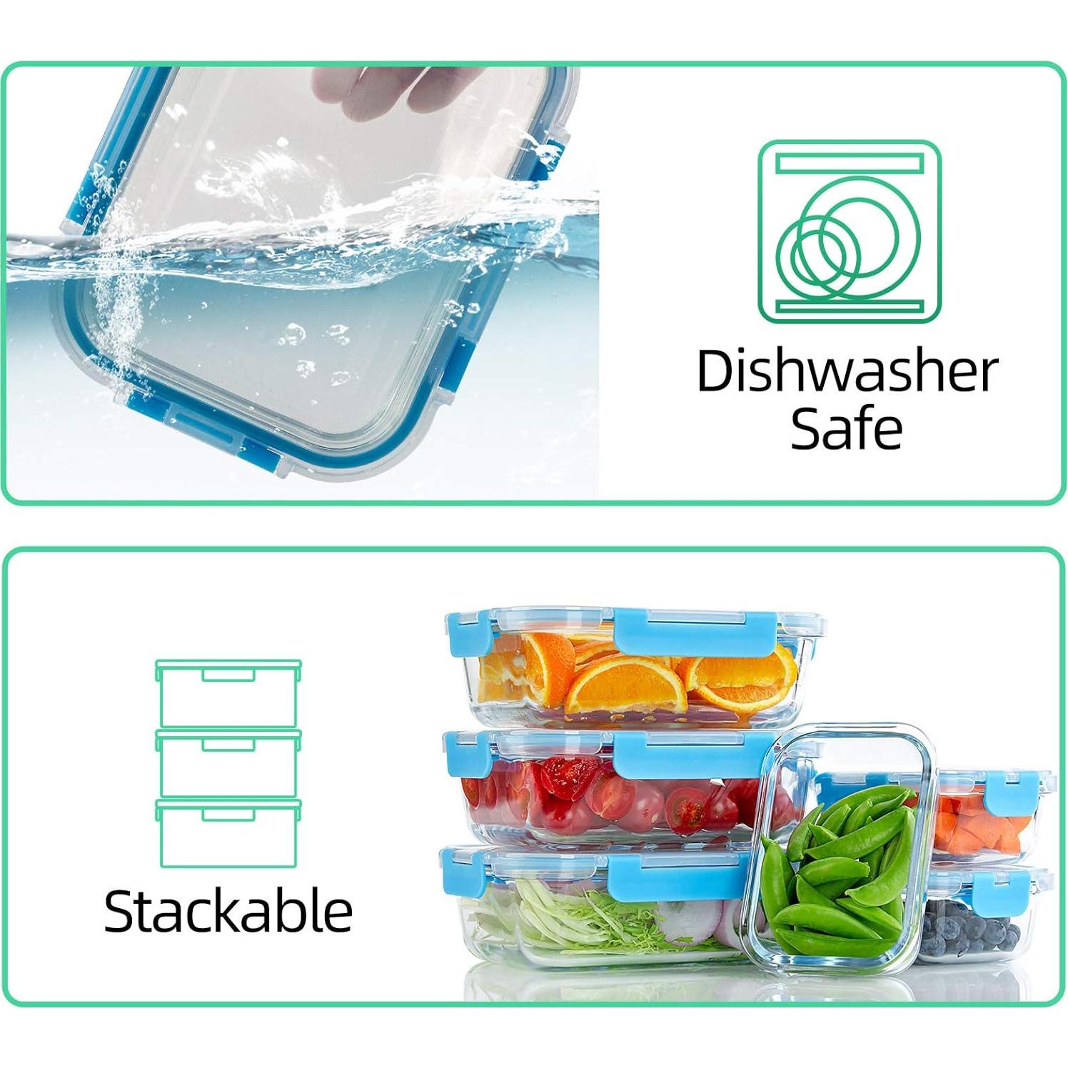 Contenedores de Almacenamiento de Vidrio UMEIED 10 Piezas 1.01L