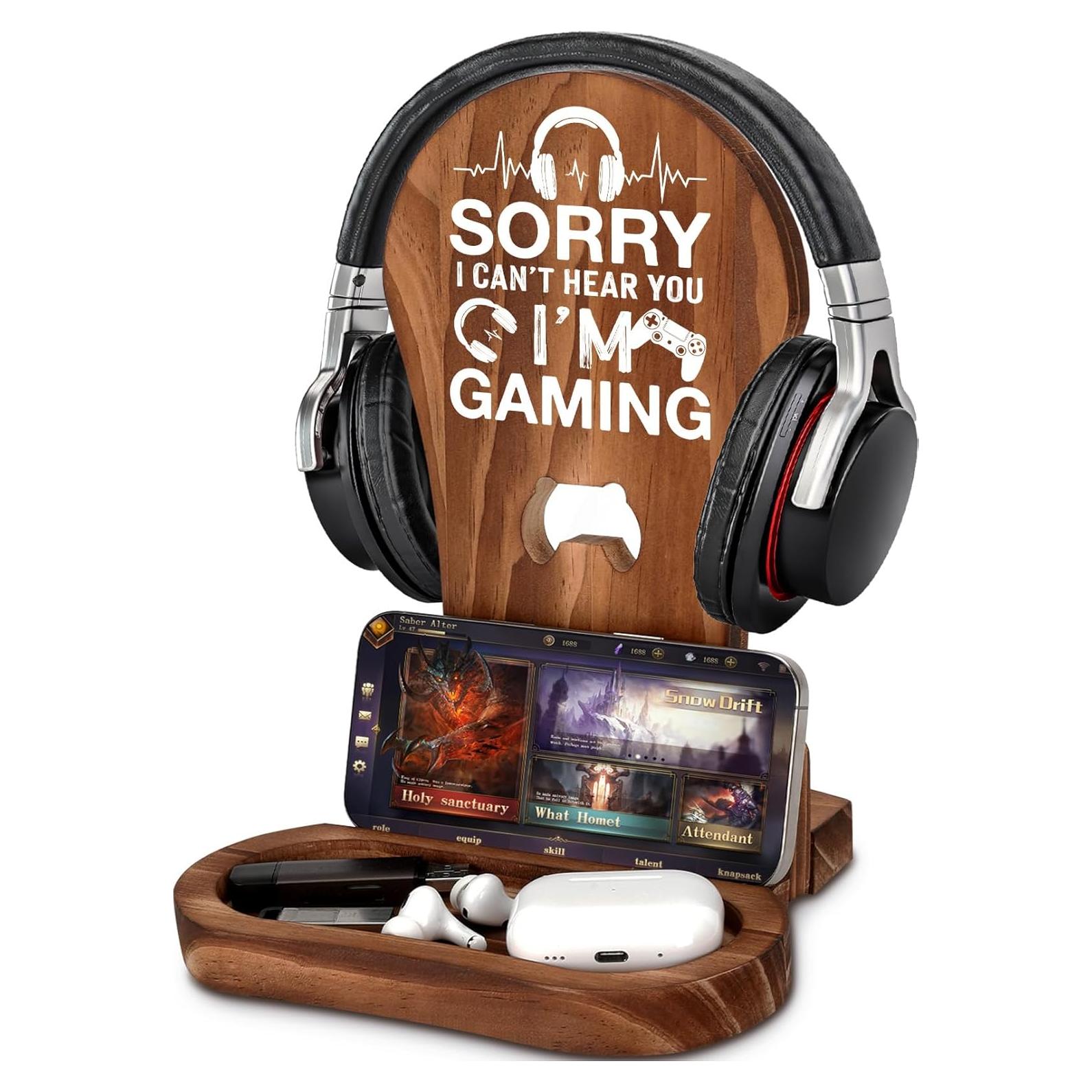 Soporte para Auriculares de Madera CryCarrot - Diseño Multifuncional