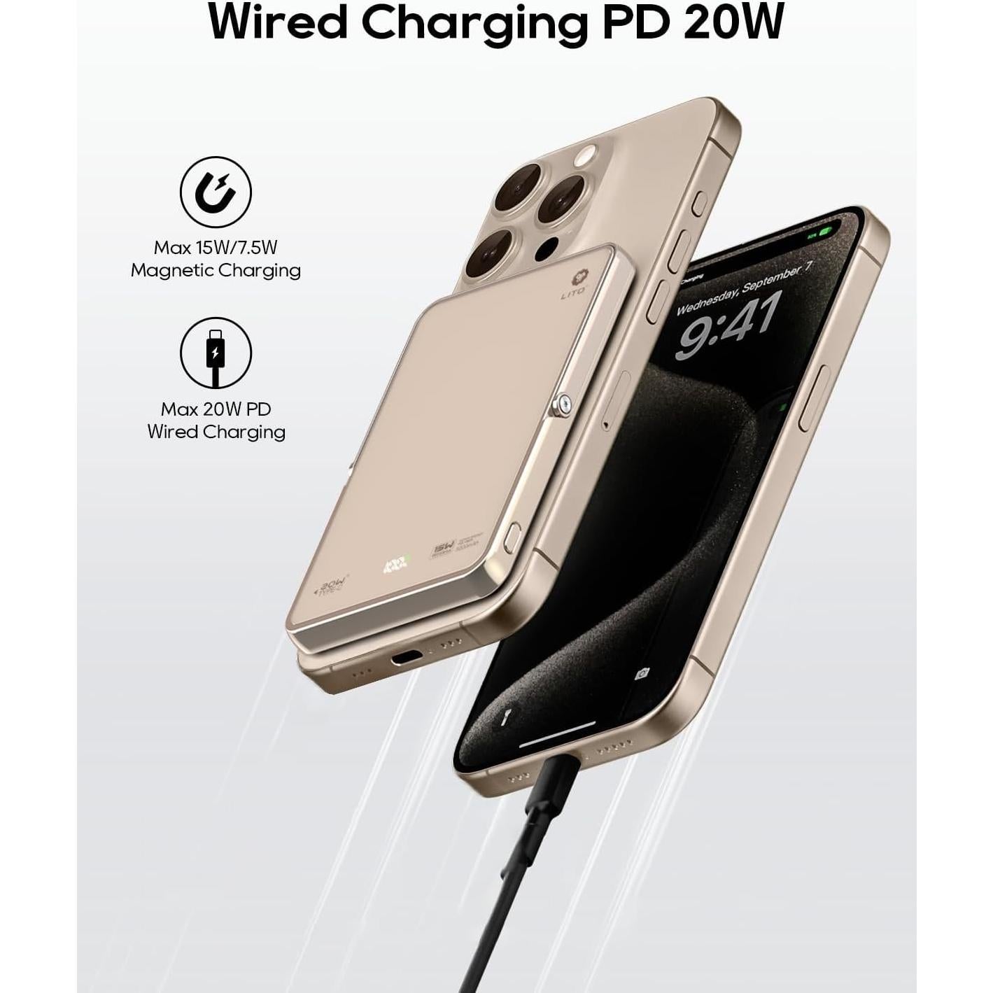 Batería Portátil Inalámbrica LITO 5000mAh 15W MagSafe