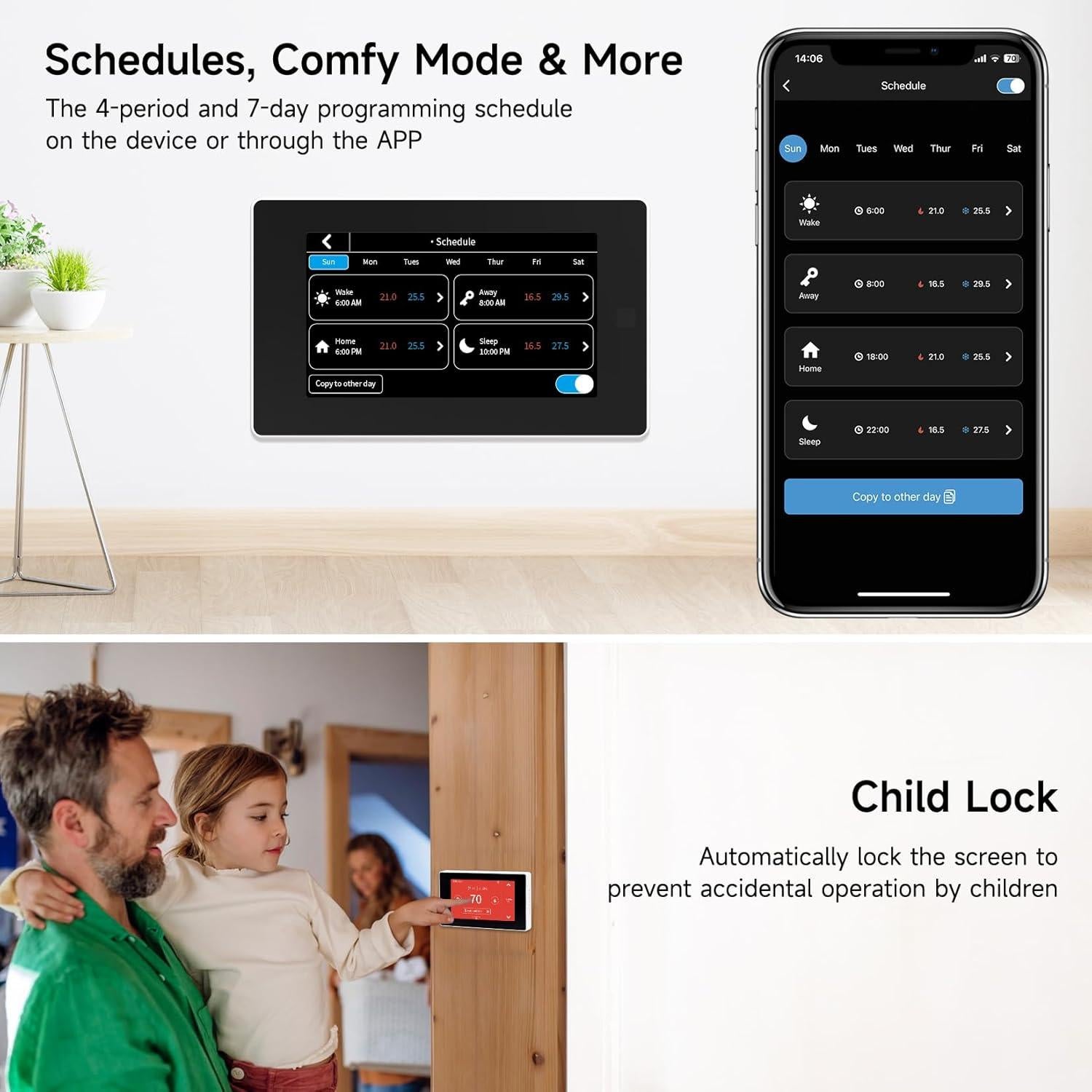Termostato Inteligente EdgeAnt EHVC513 WiFi Programable 24V