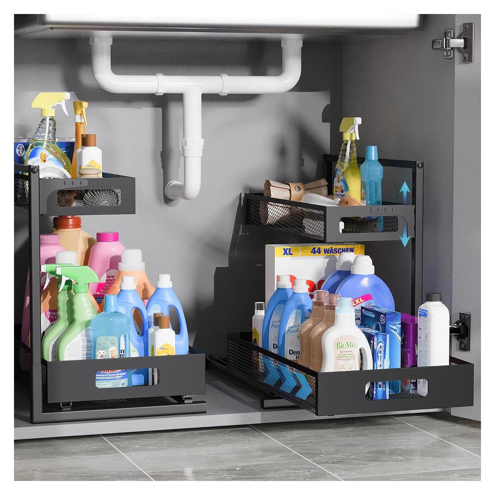 Organizador Bajo Fregadero TISTAYA E12H 2 Estantes Ajustables