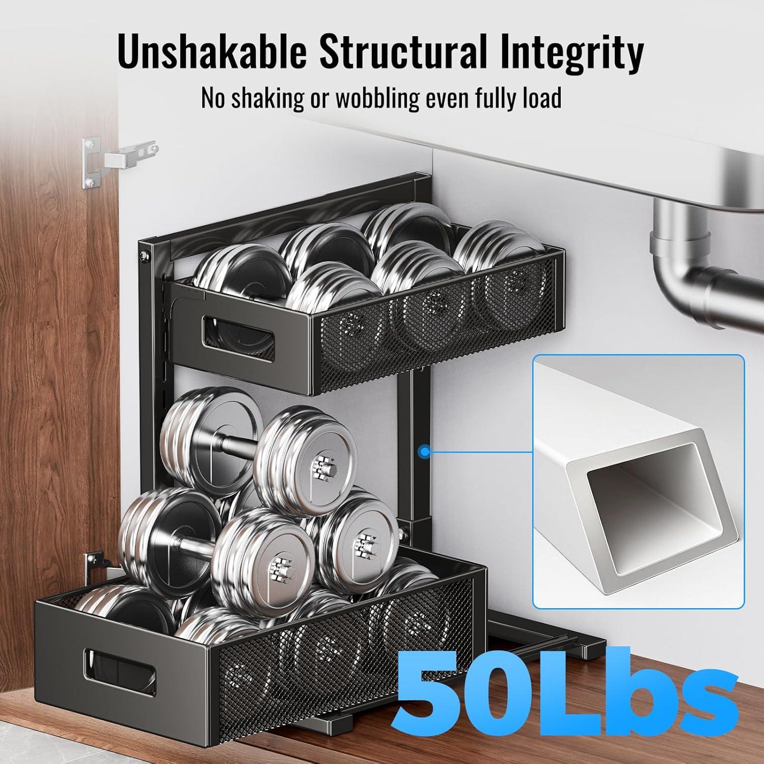 Organizador Bajo Fregadero TISTAYA E12H 2 Estantes Ajustables