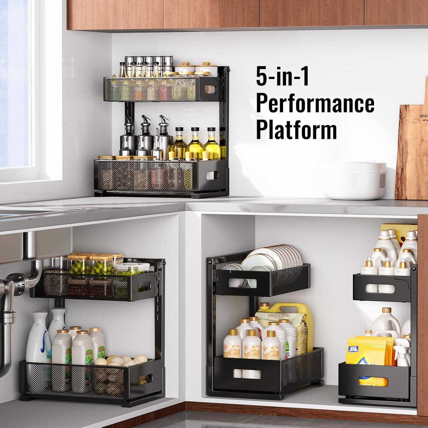 Organizador Bajo Fregadero TISTAYA E12H 2 Estantes Ajustables