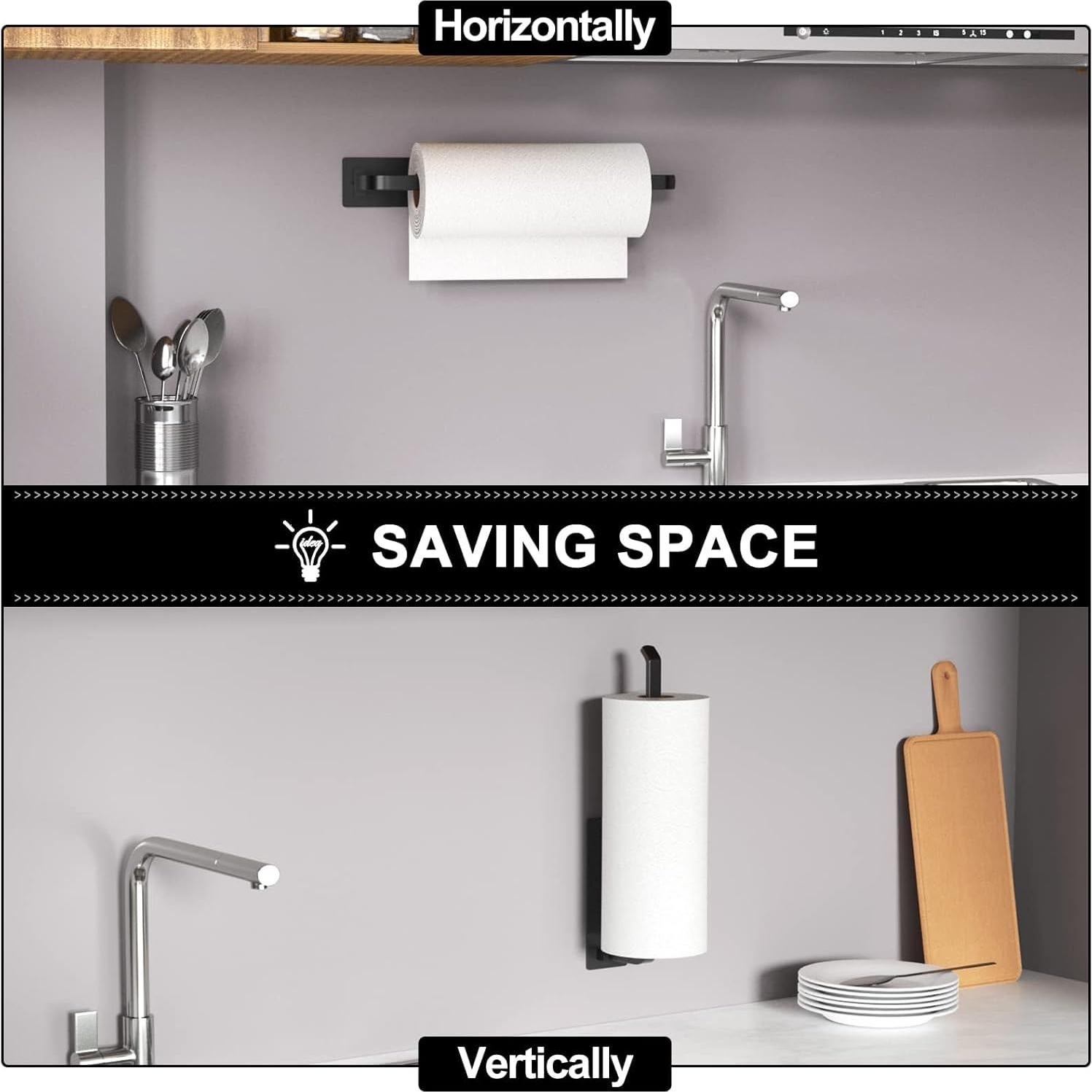 Soporte para Toallas de Papel Niffgaff Aluminio Negro Mate 31 cm