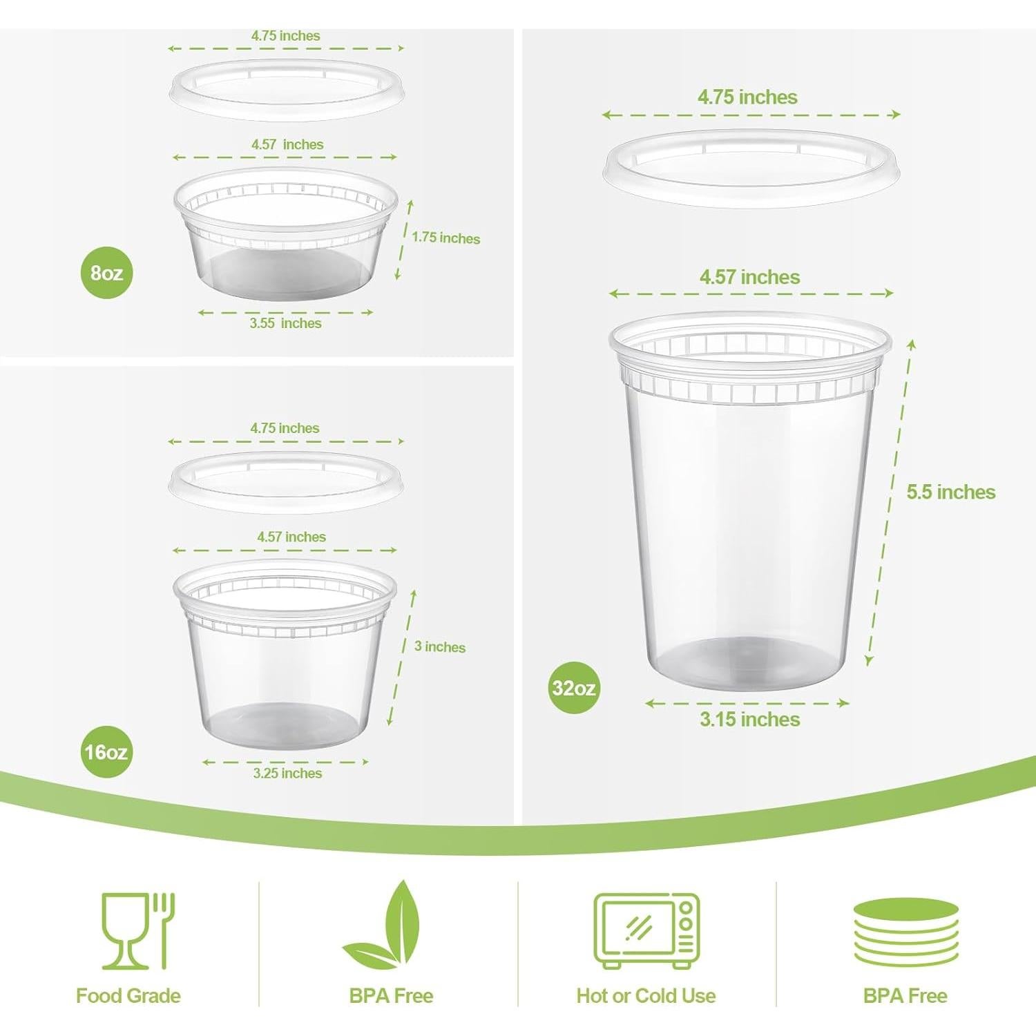 AOZITA 24 Contenedores Plásticos Herméticos para Alimentos 0.24-0.95L