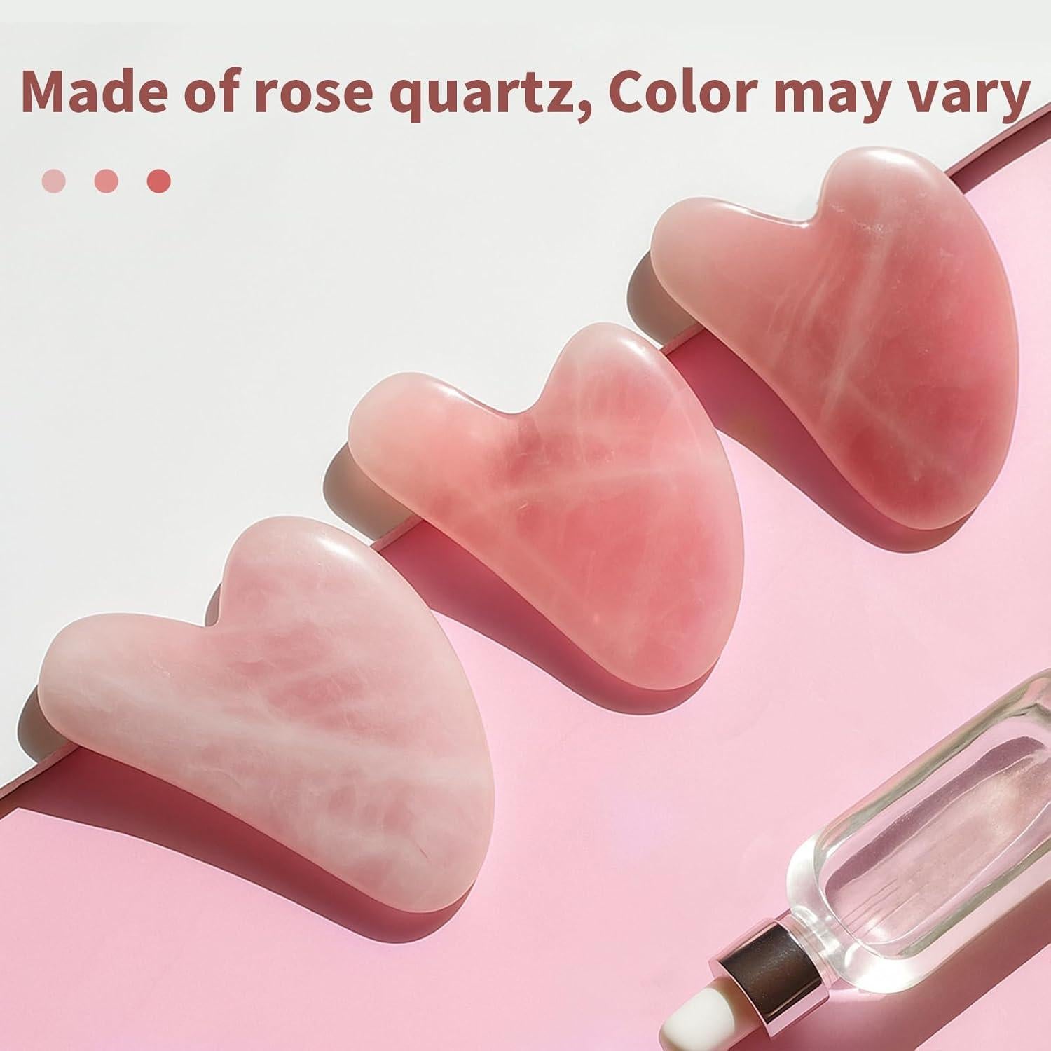 Herramienta Gua Sha Facial Huefull de Cuarzo Rosa 8x5cm