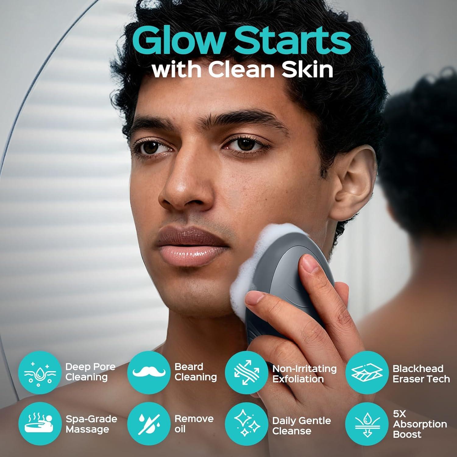 Exfoliador Facial COSLUS para Hombres - 5 Modos, Impermeable