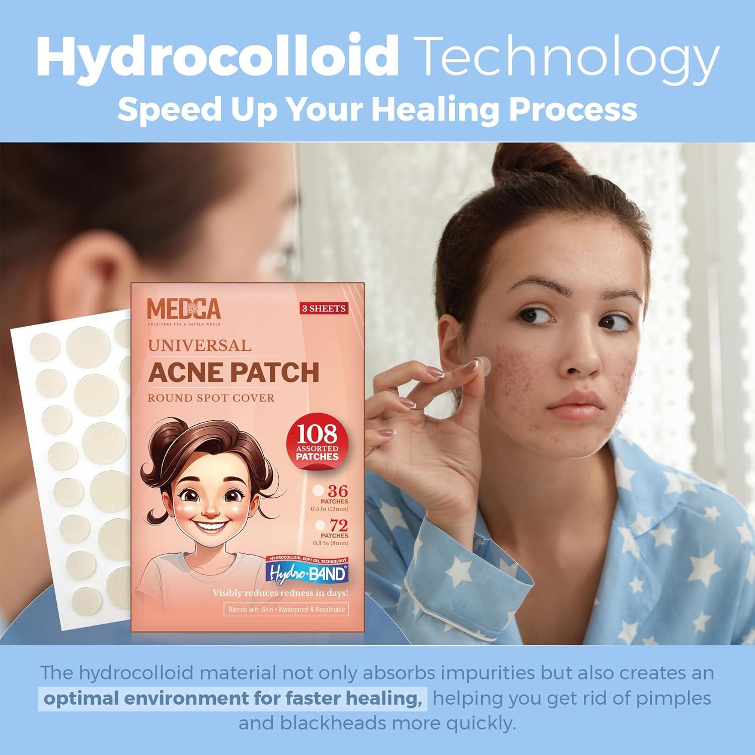 Parche Hidrocoloide para Acné MEDca - 108 Unidades en 2 Tamaños