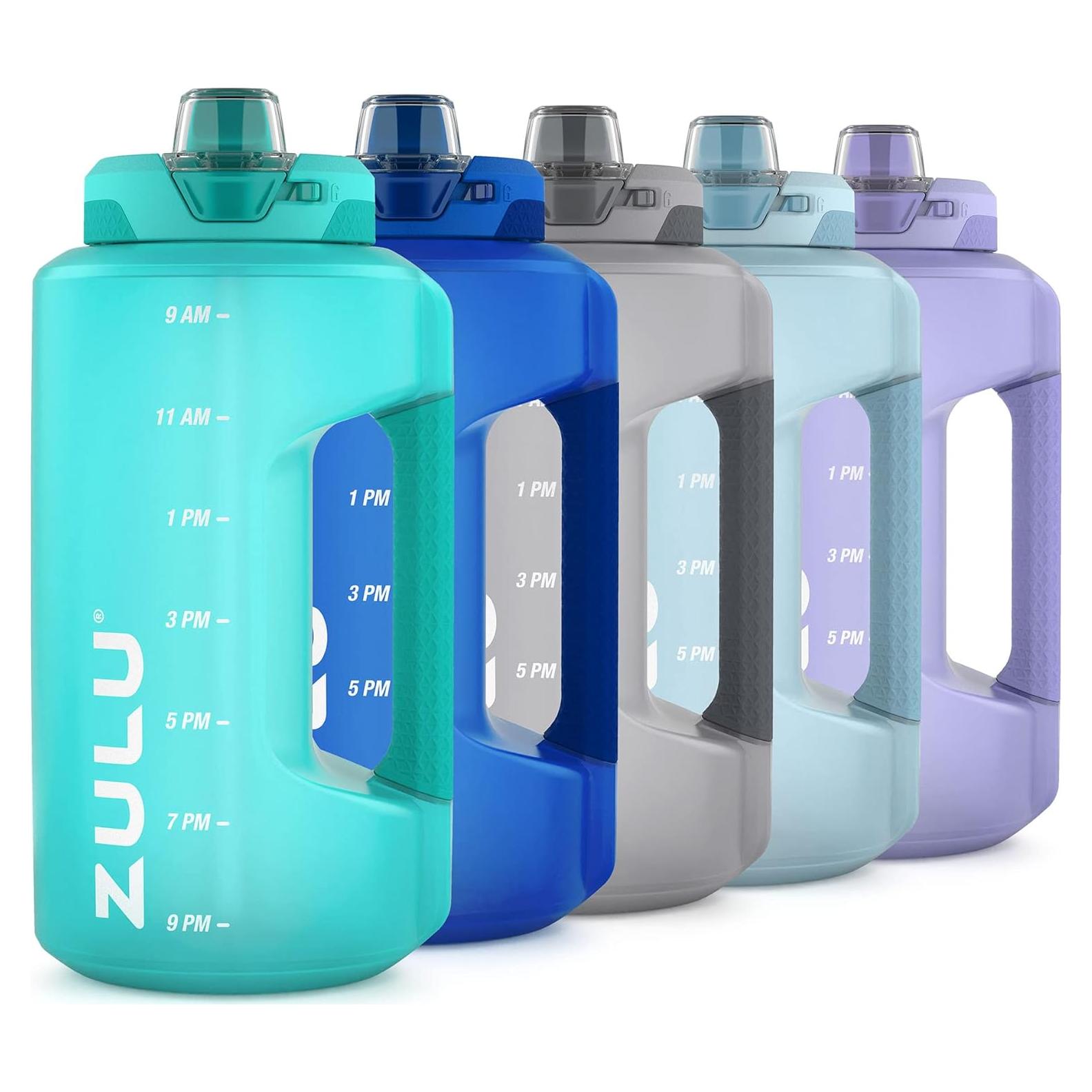 Botella de Agua ZULU Goals 1.89L con Pajilla y Marcador de Tiempo