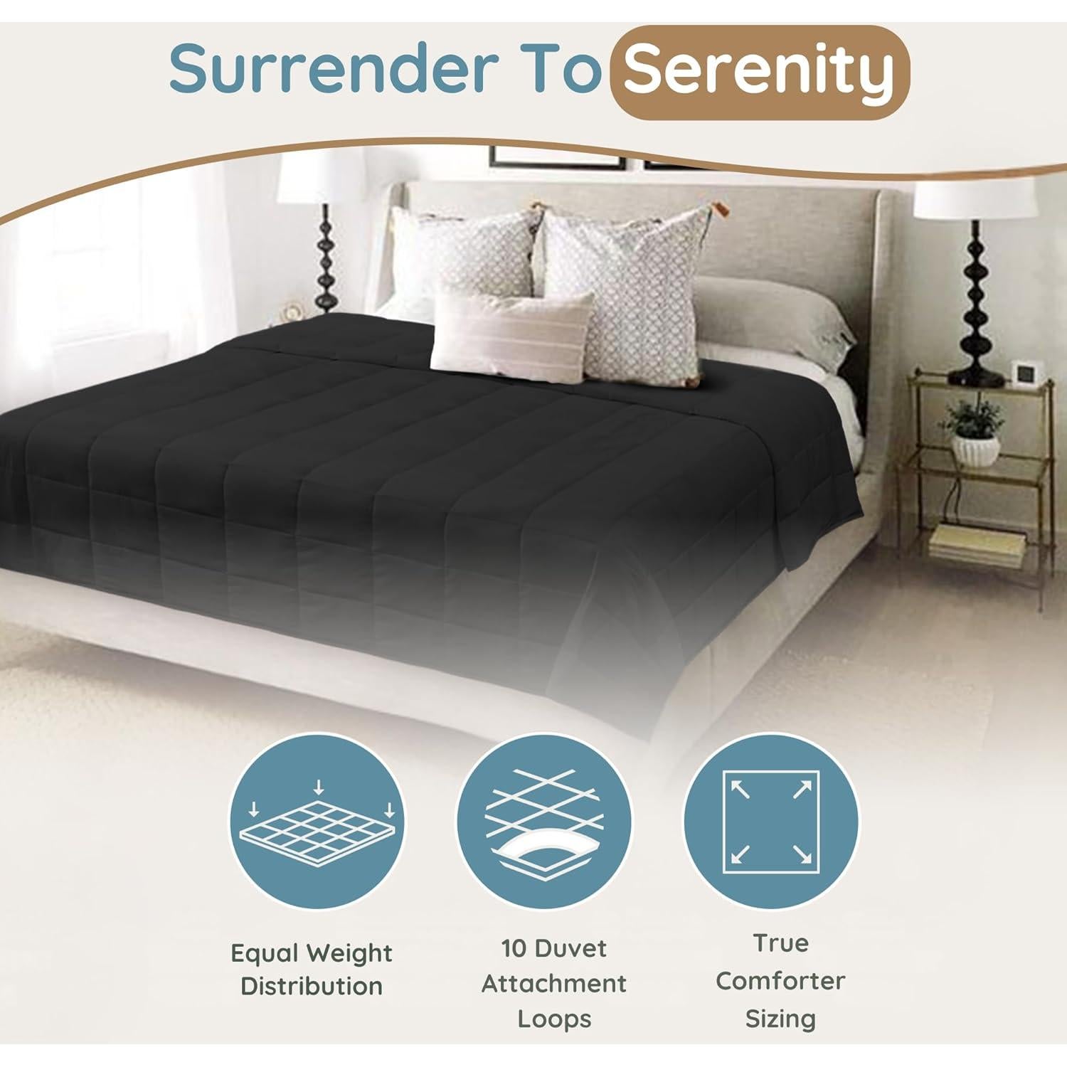 Manta con Peso King Size HomeSmart 9kg Negra Suave