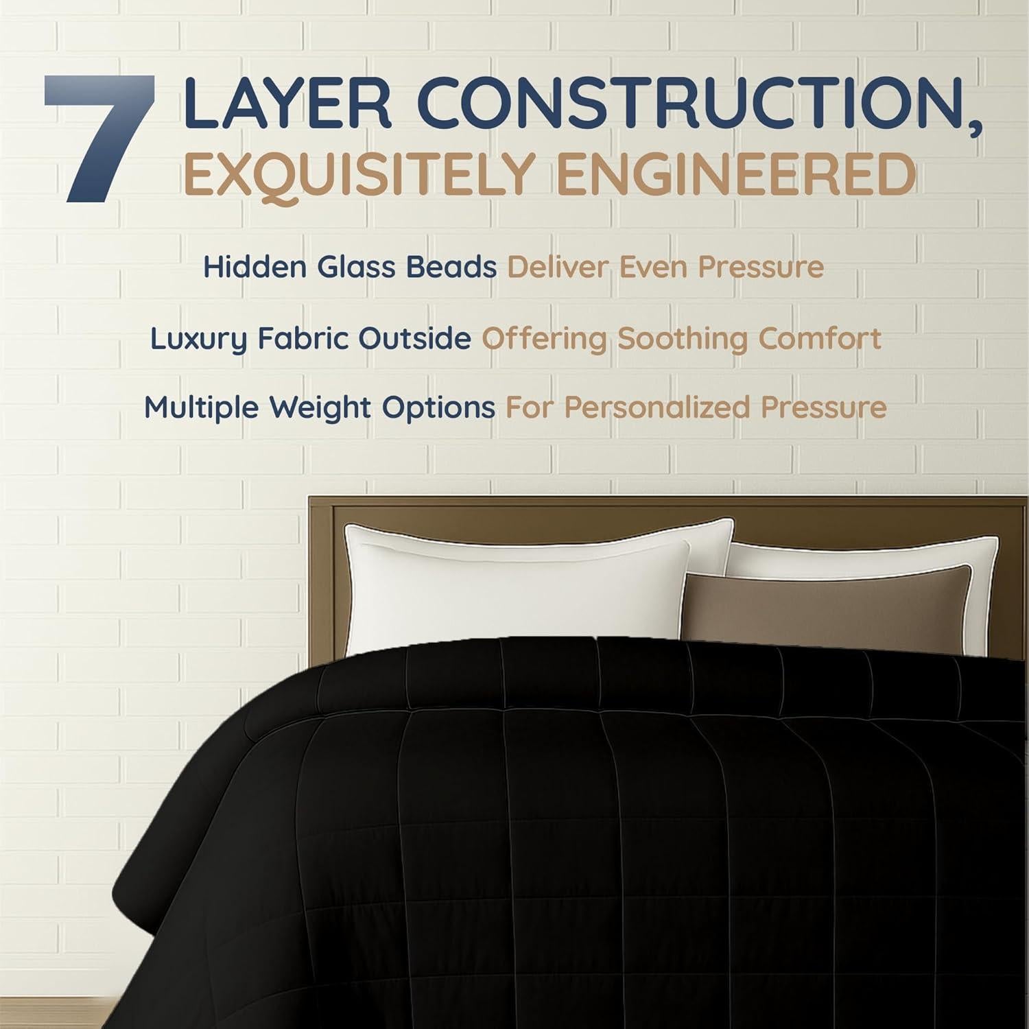 Manta con Peso King Size HomeSmart 9kg Negra Suave