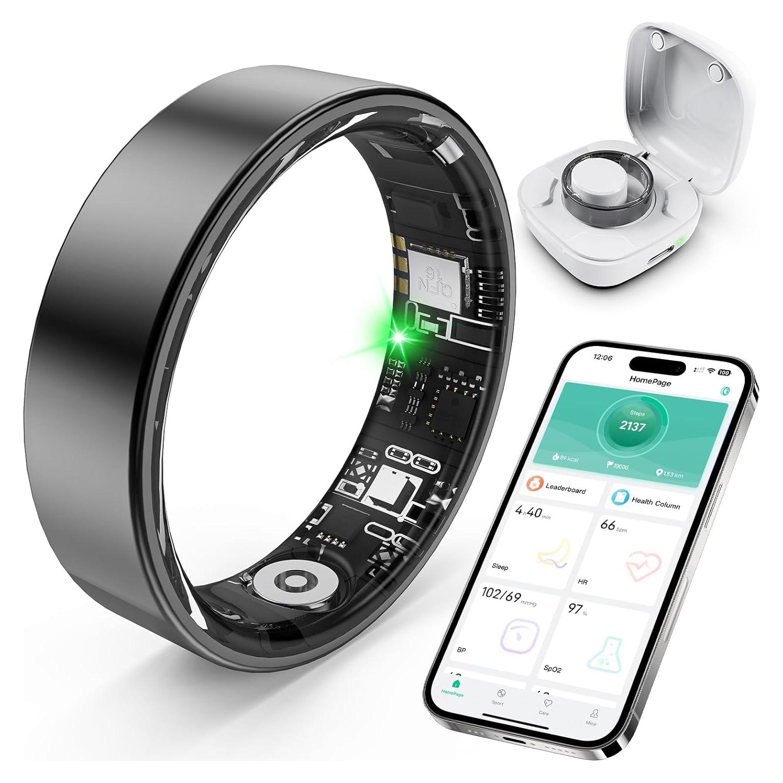 Anillo Inteligente SARUNN ER Monitoreo Salud IP68 Negro 7