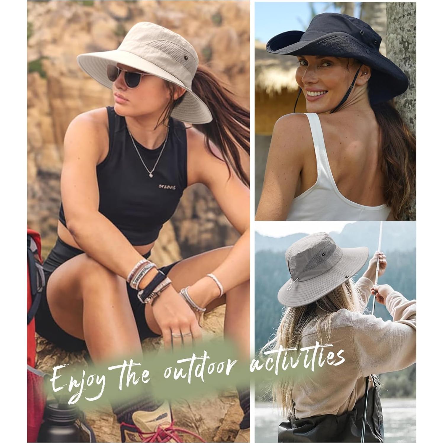 Sombrero de Sol FURTALK para Mujeres UPF 80+ Plegable Beige