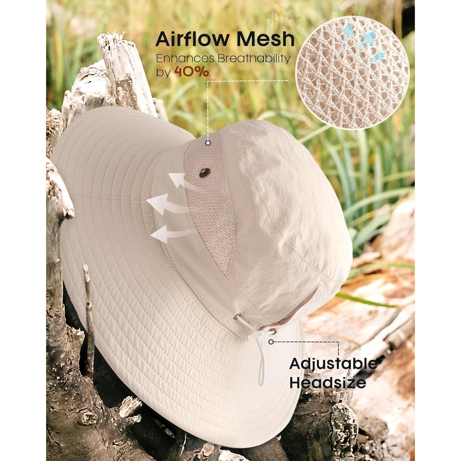 Sombrero de Sol FURTALK para Mujeres UPF 80+ Plegable Beige