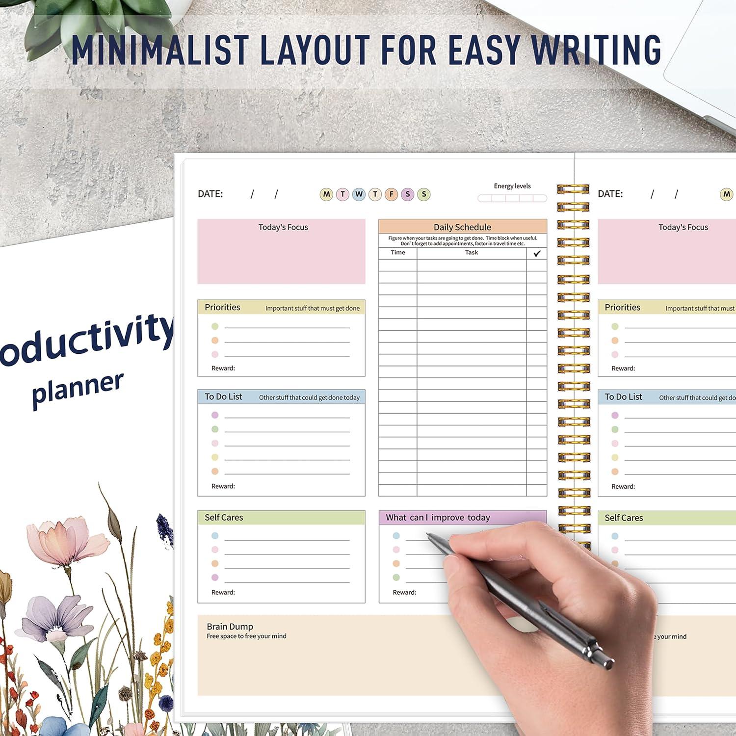 Planificador Diario No Fechado meDolove B5 Flores Azules