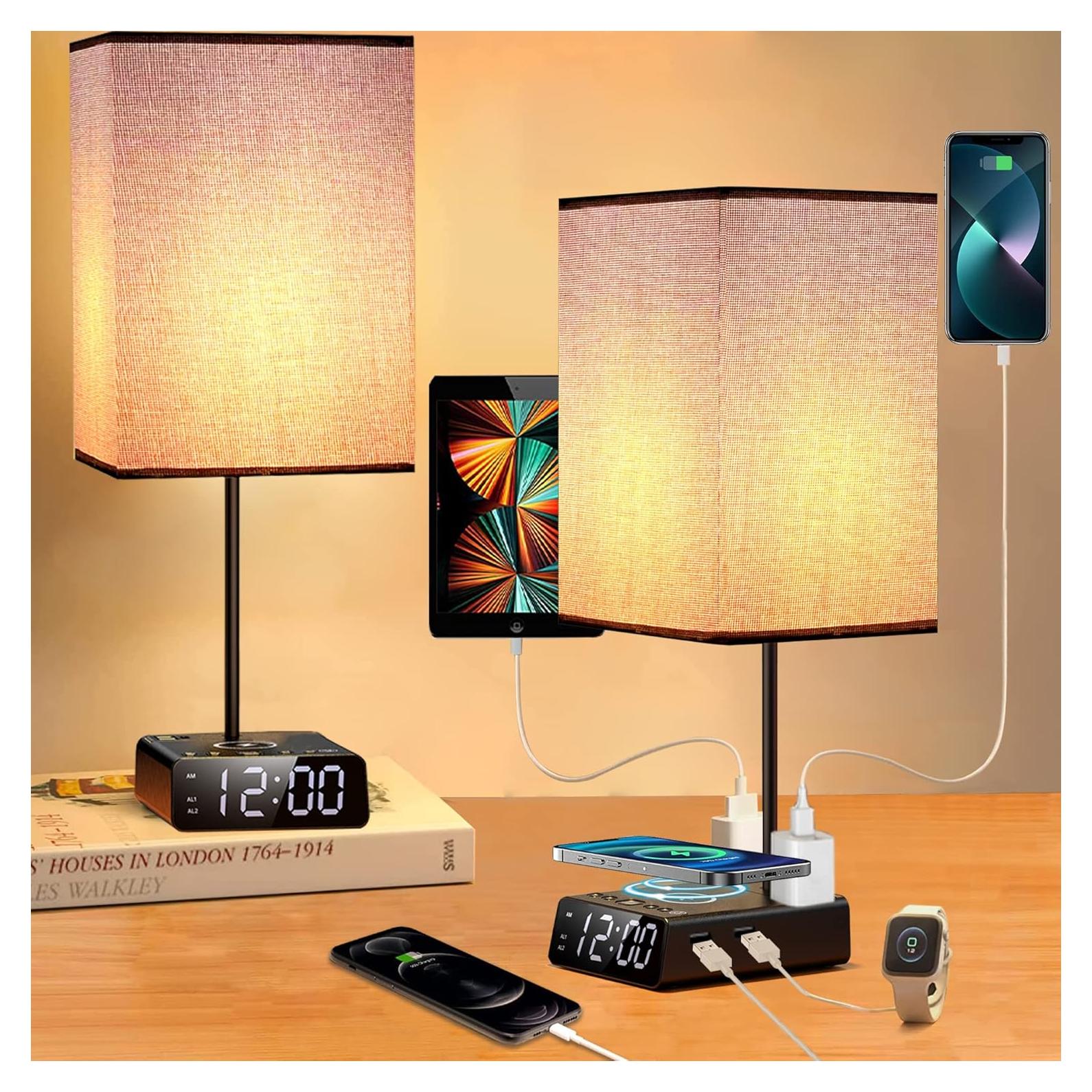 Lámparas de Mesa Táctiles Mindore con Cargador Inalámbrico 15W