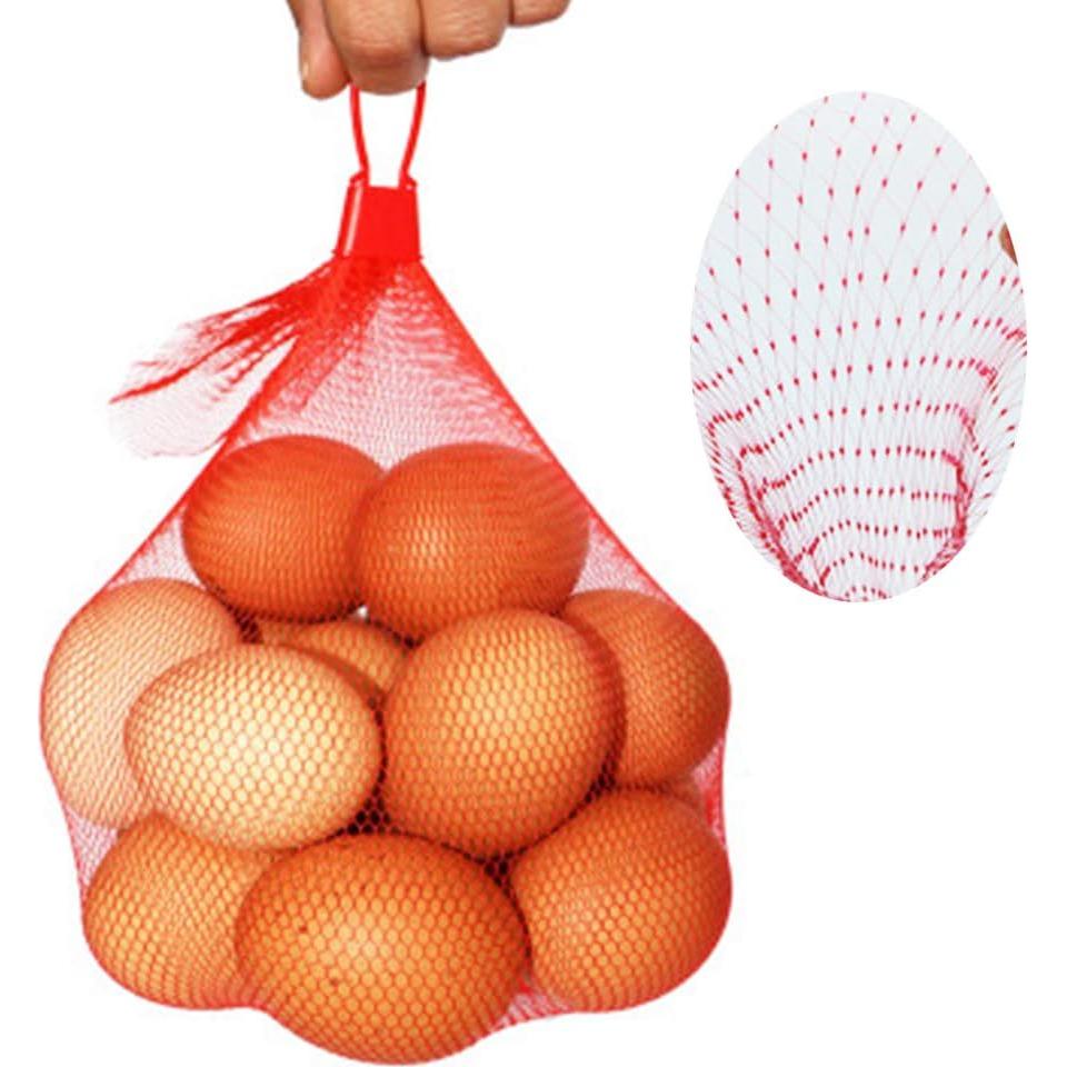 Paquete de 50 bolsas de red de nylon reutilizables 50.8 cm - Rojo