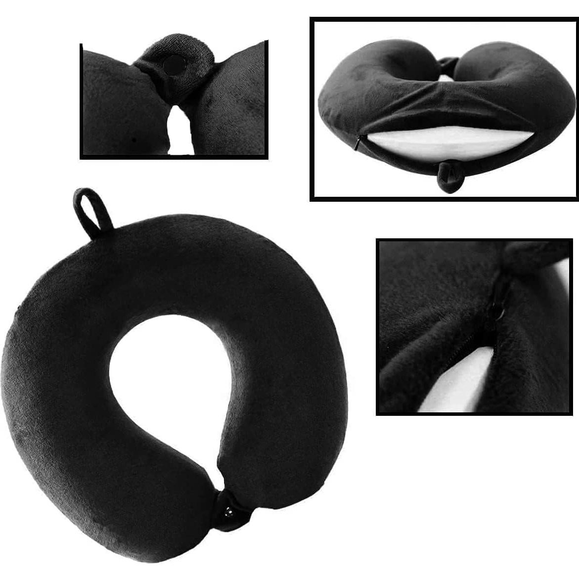 Almohada de Cuello de Viaje XinYiSheng Espuma Viscoelástica Negra