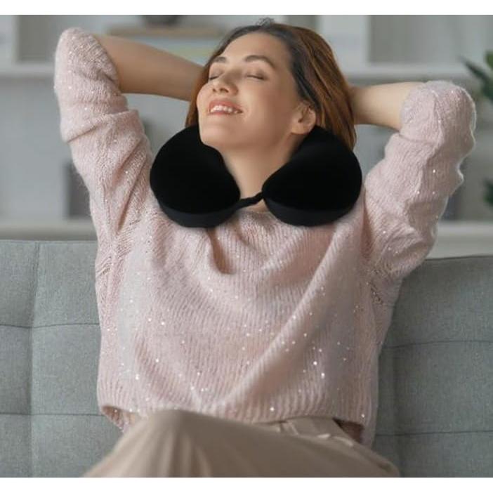 Almohada de Cuello de Viaje XinYiSheng Espuma Viscoelástica Negra