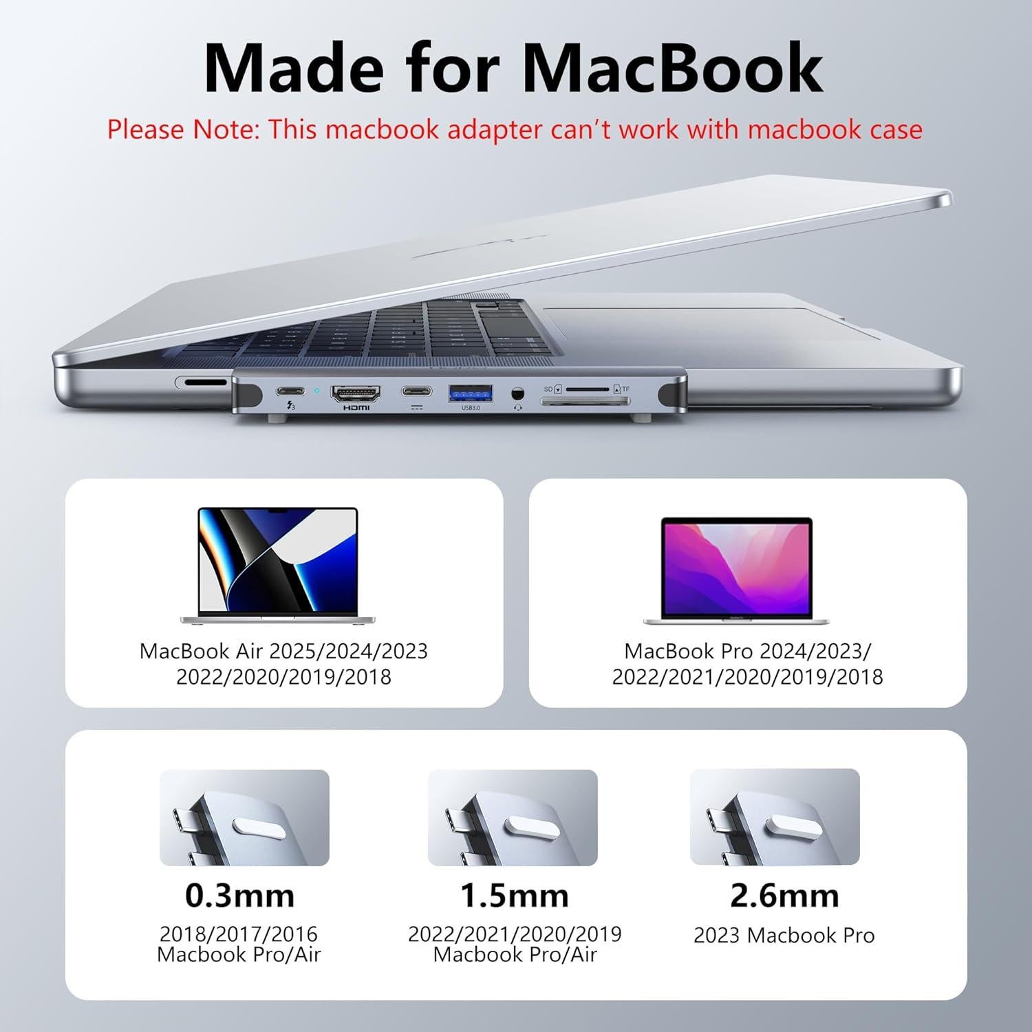 Adaptador USB C Hub HDMI HODO para MacBook Pro/Air 4K