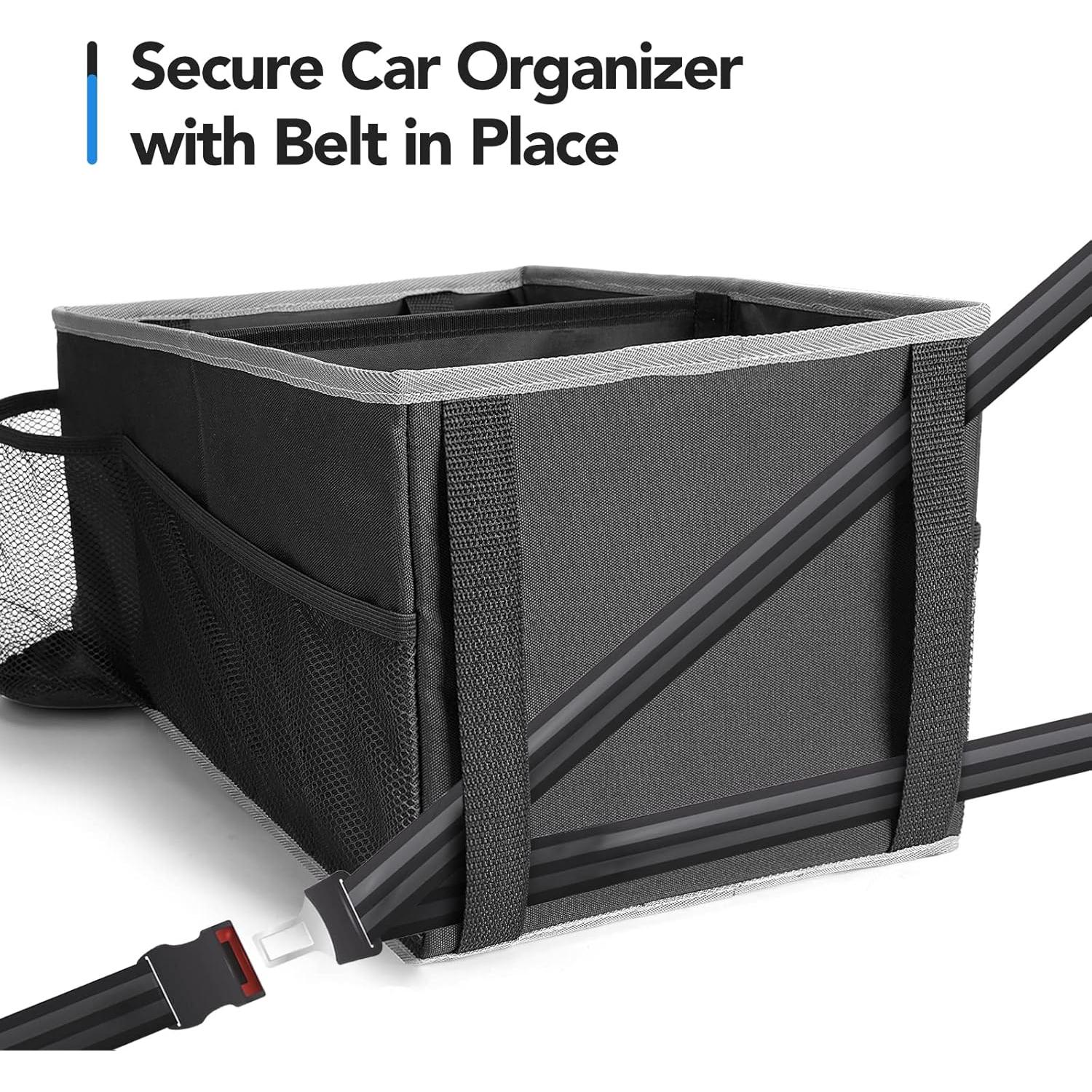 Organizador de Asiento de Coche Alijees Negro con Portavasos