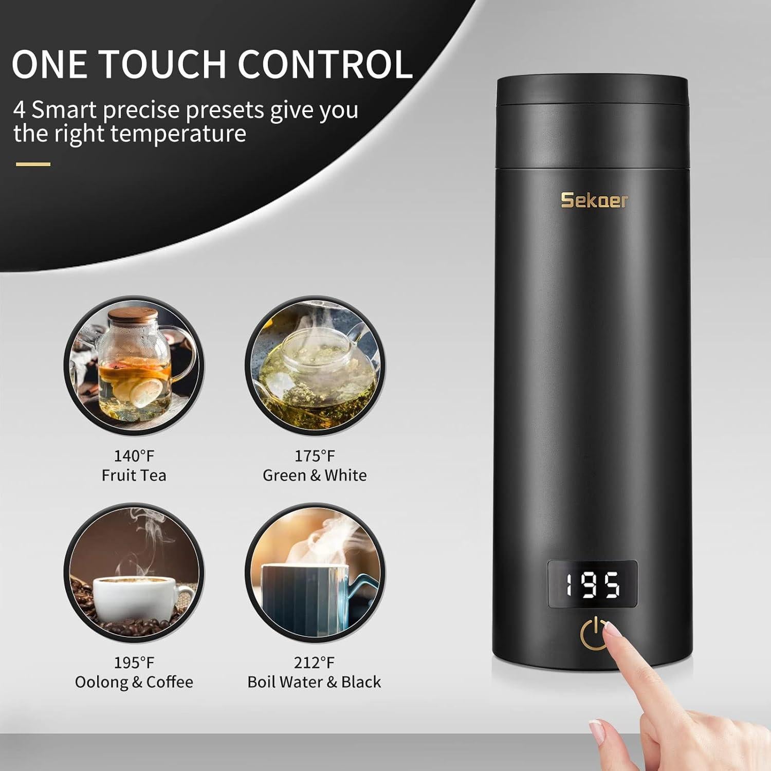 Hervidor Eléctrico Portátil Sekaer SY-618B 500ml Acero Inoxidable