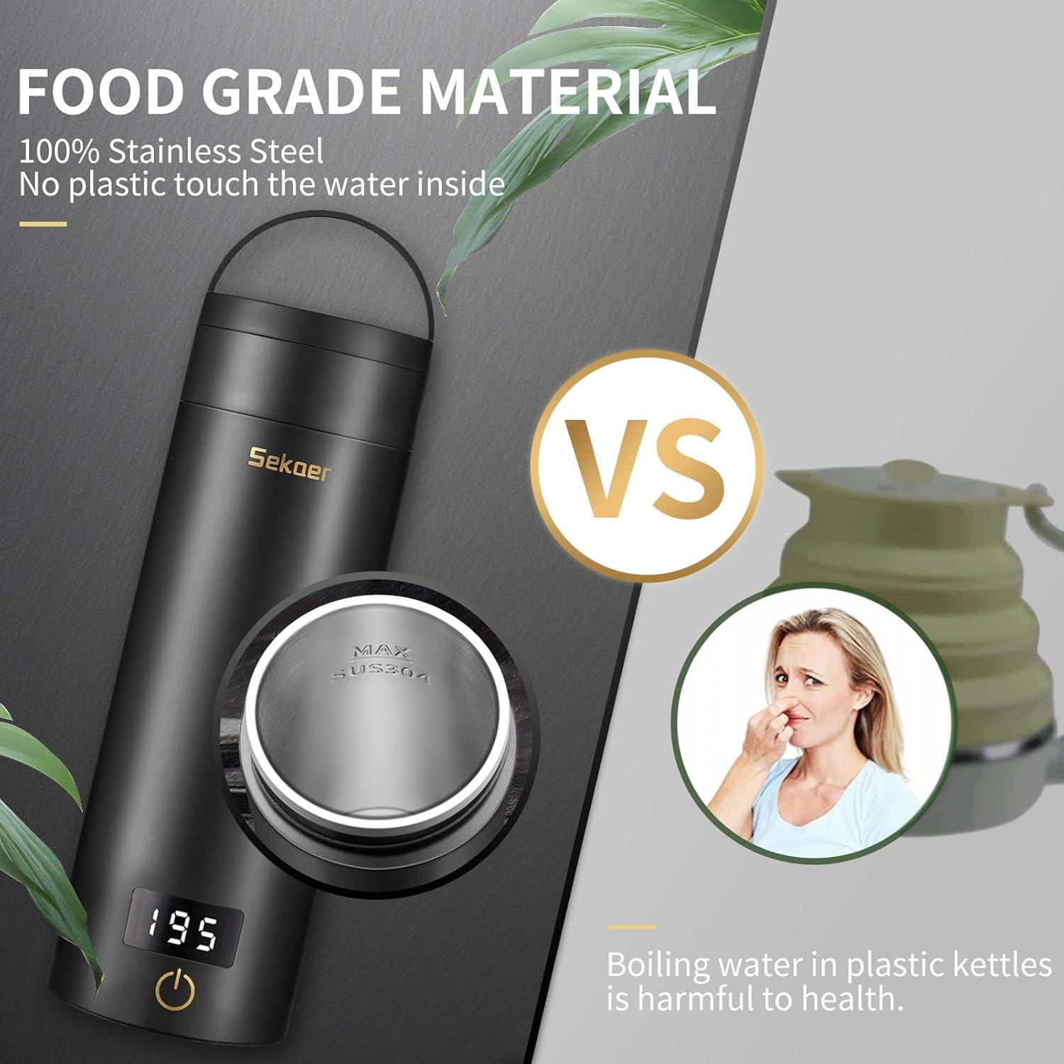 Hervidor Eléctrico Portátil Sekaer SY-618B 500ml Acero Inoxidable