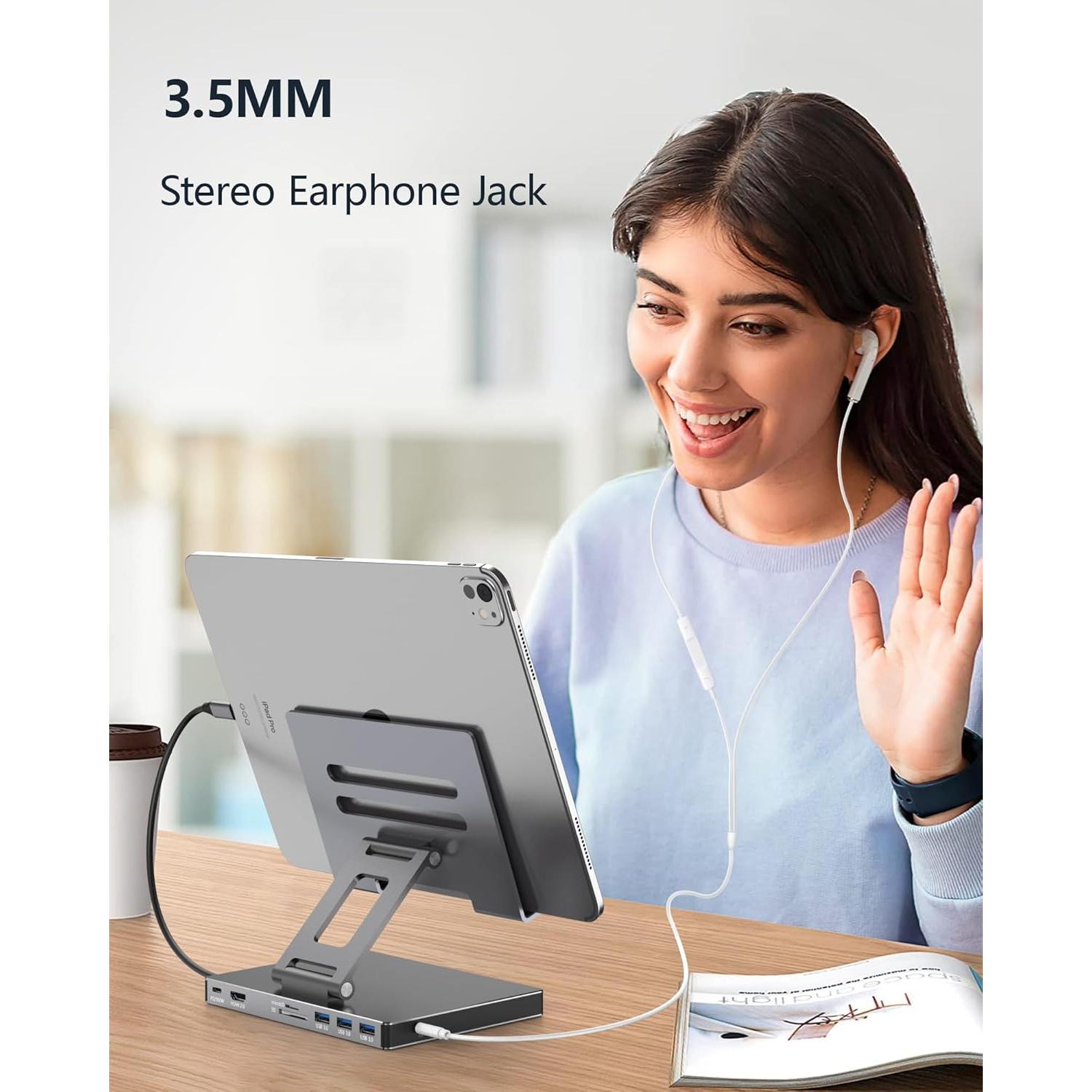 Soporte Hub USB C NXPGKEA 8 en 1 para iPad Pro 4K 60Hz