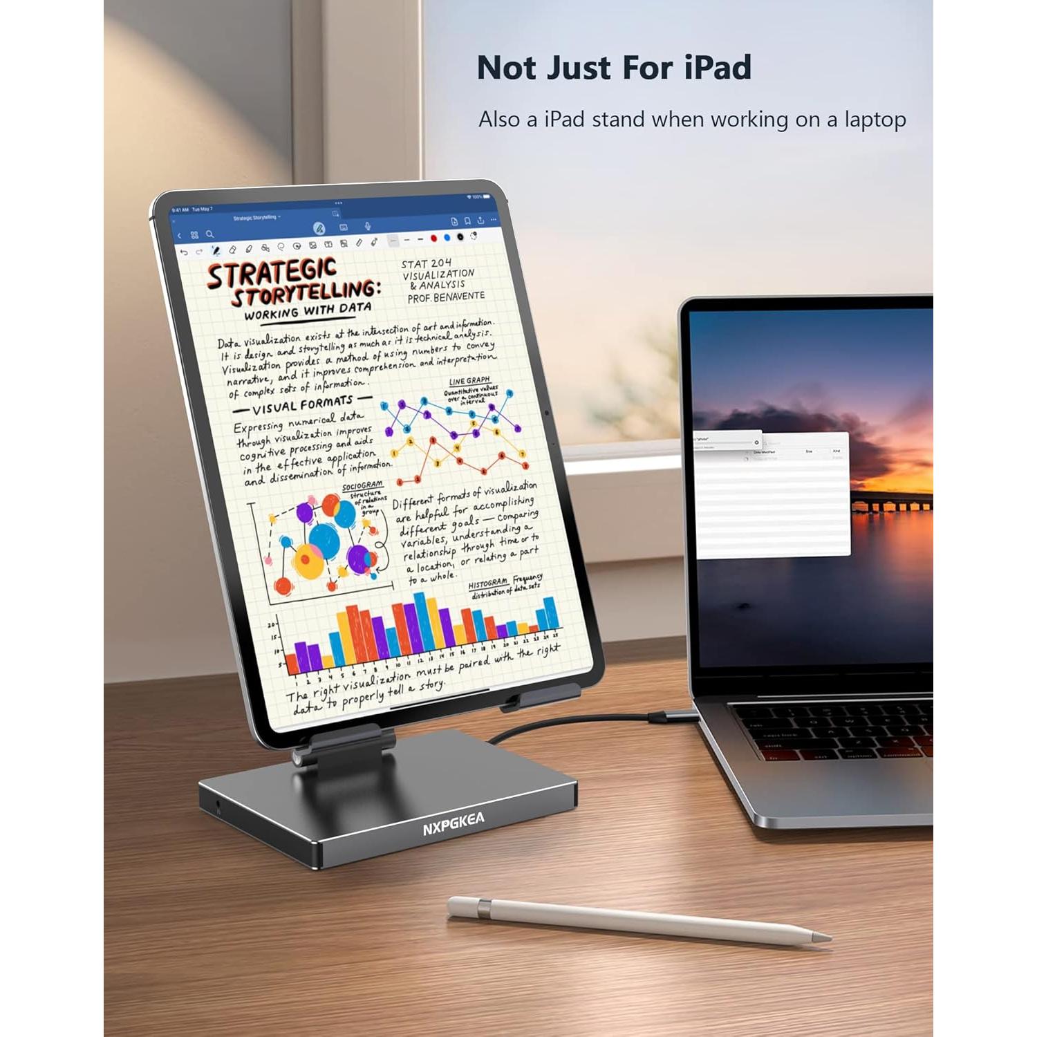 Soporte Hub USB C NXPGKEA 8 en 1 para iPad Pro 4K 60Hz