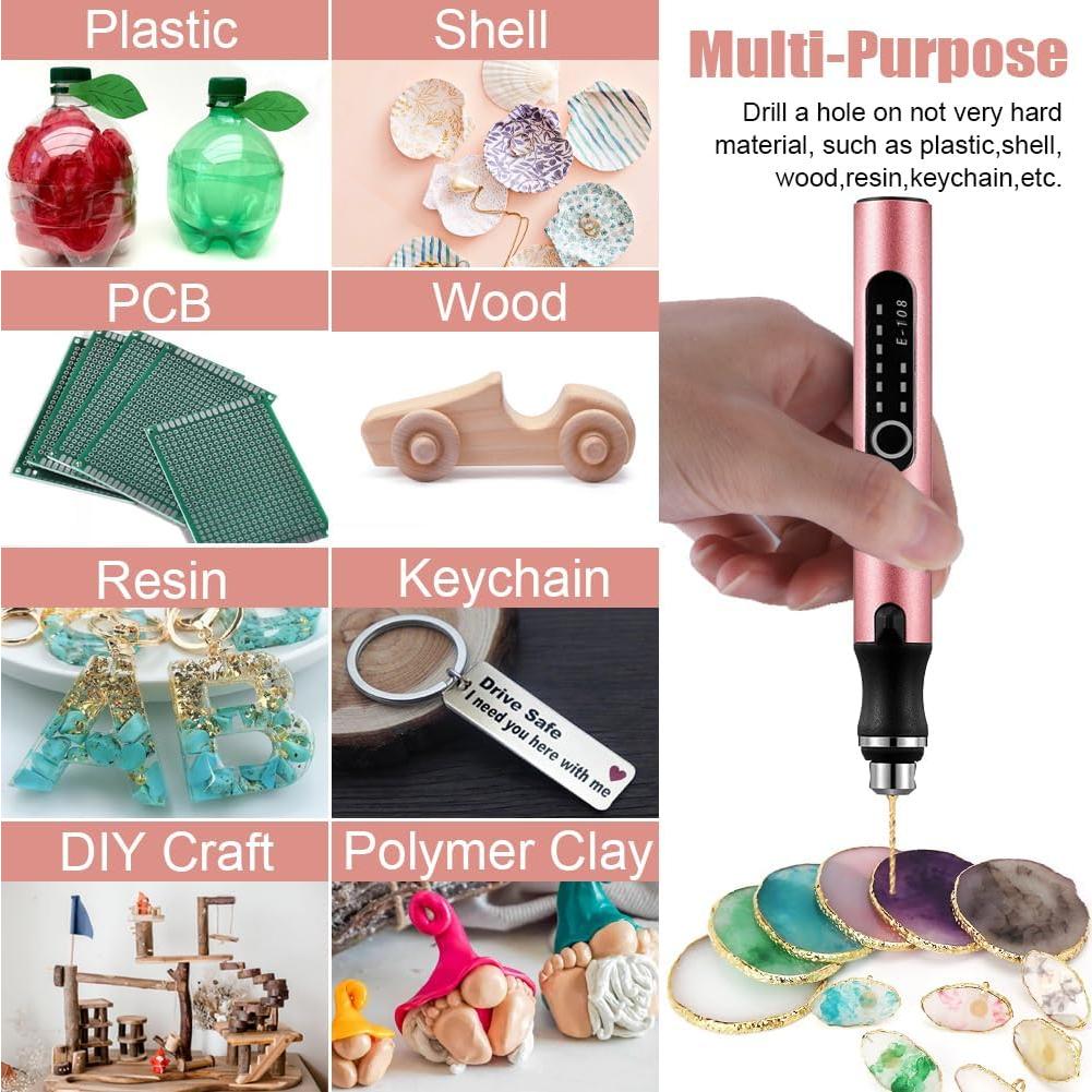 Mini Taladro Eléctrico Inalámbrico VQVYBXN Rosa 3 Velocidades