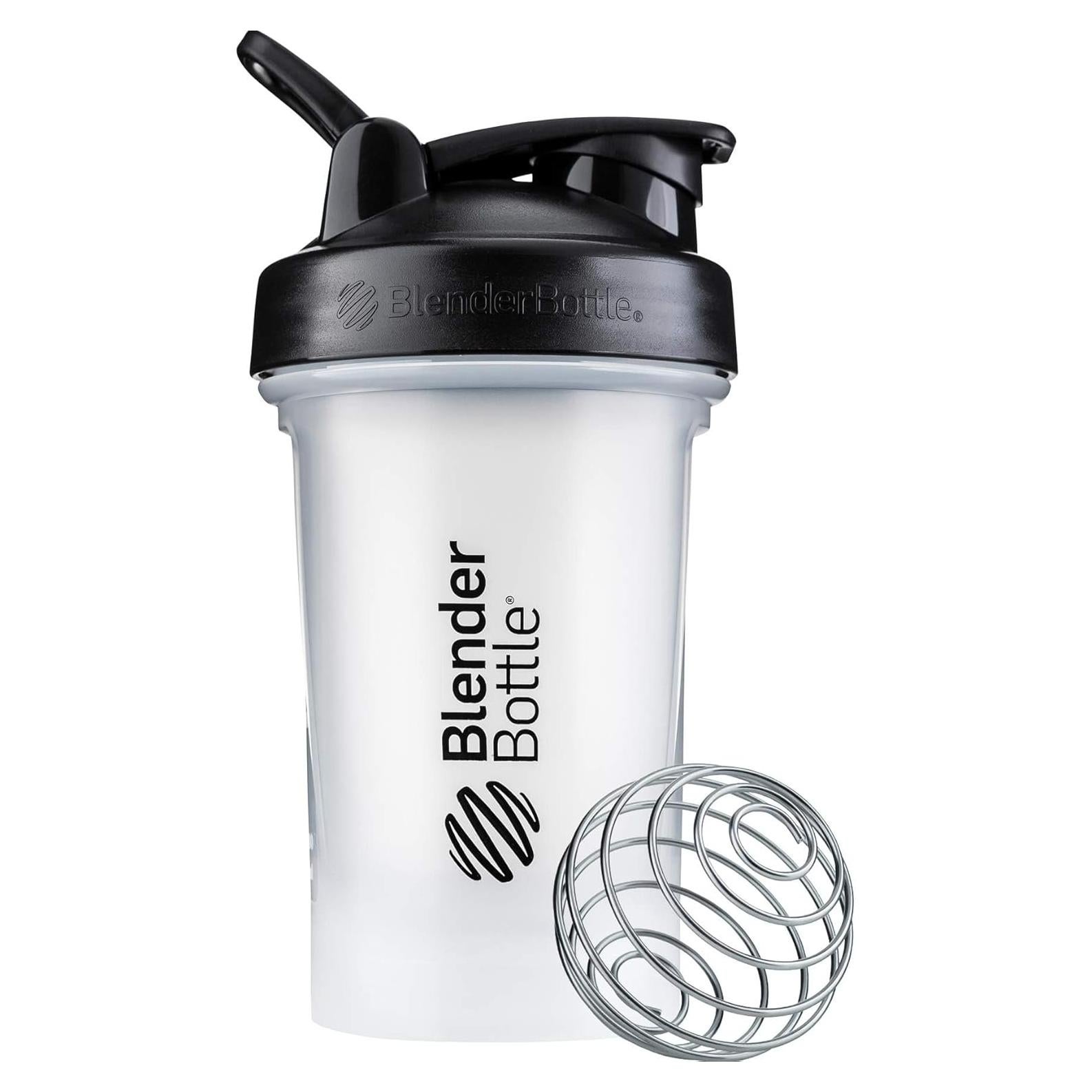 BlenderBottle Classic V2 Shaker Bottle Perfect for Protein Shakes and Pre Workout, 20-Ounce, Clear/Black