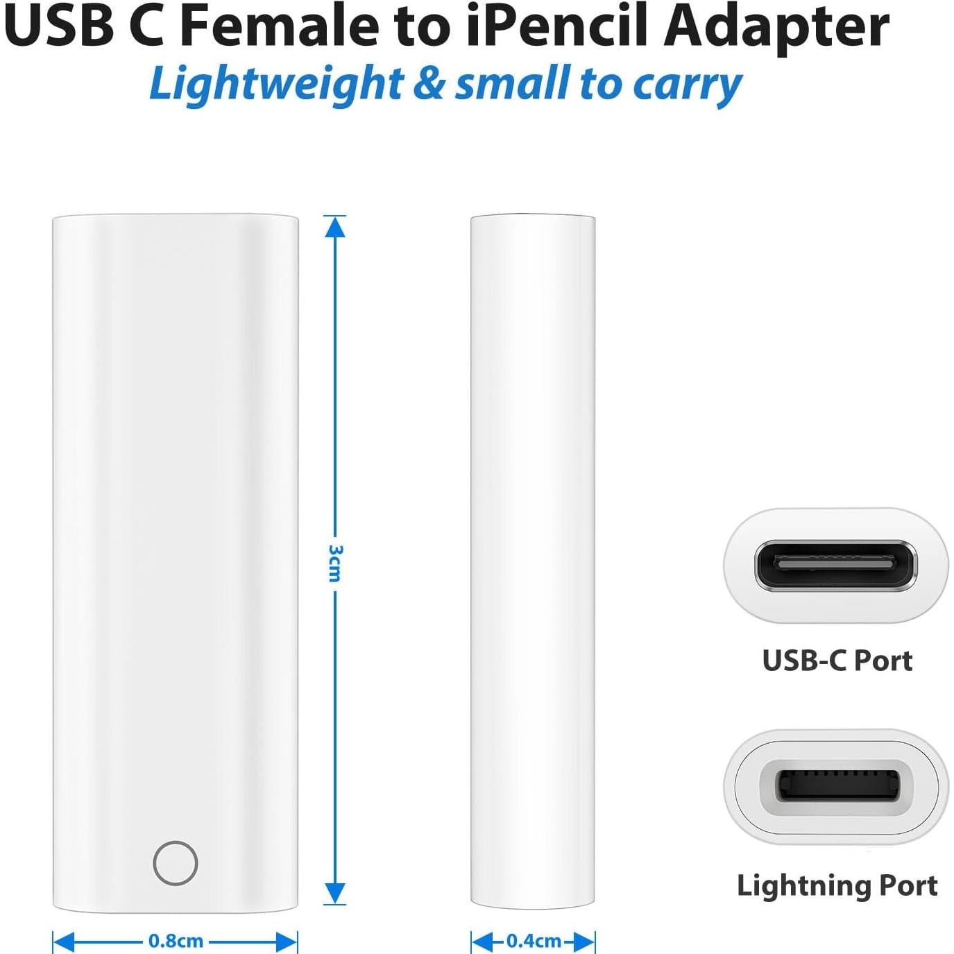 Adaptador USB-C a Lightning ASKUBSKU para Apple Pencil 1ra Gen