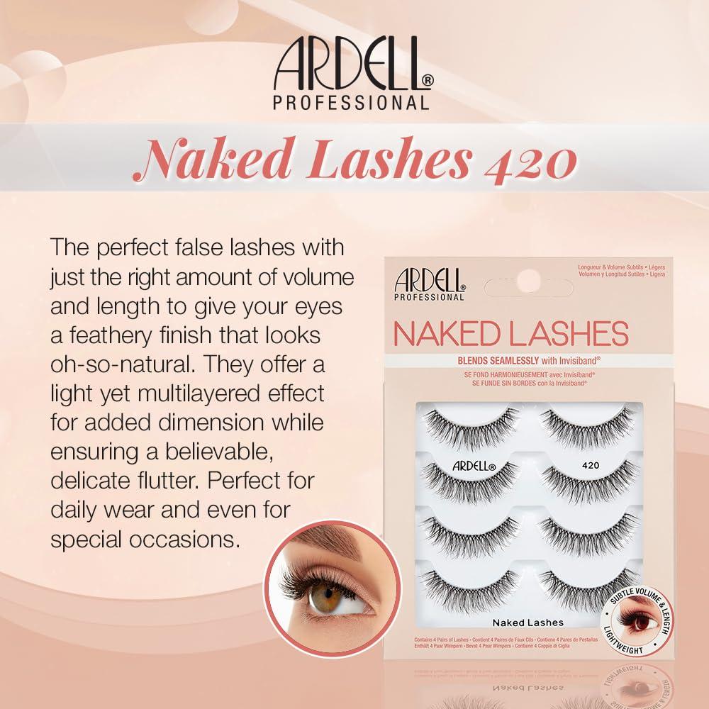 Pestañas Postizas Ardell Naked 420 - 8 Pares, Ligeras y Naturales