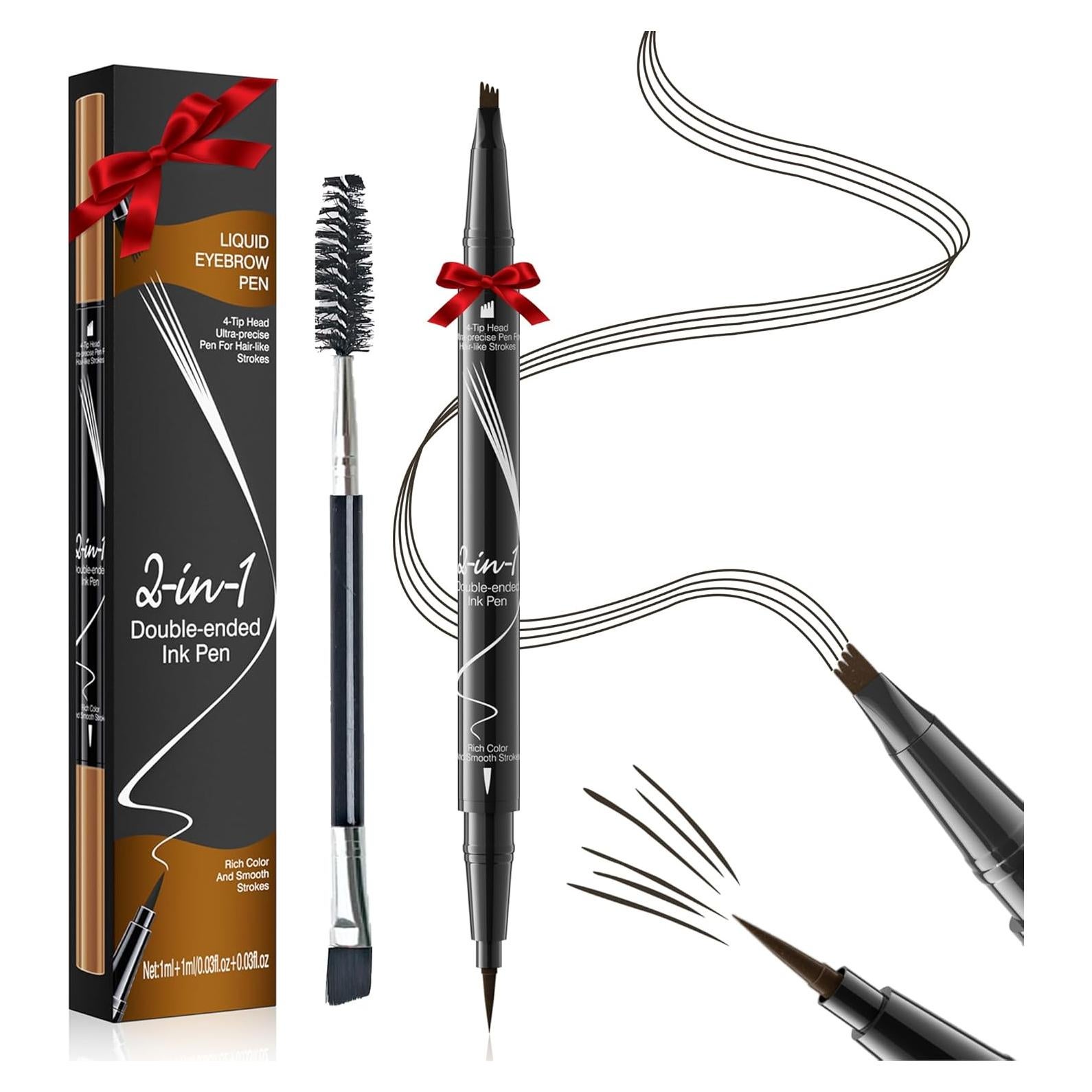 Lápiz de Cejas Microblading Liayozl Marrón Oscuro 2-en-1