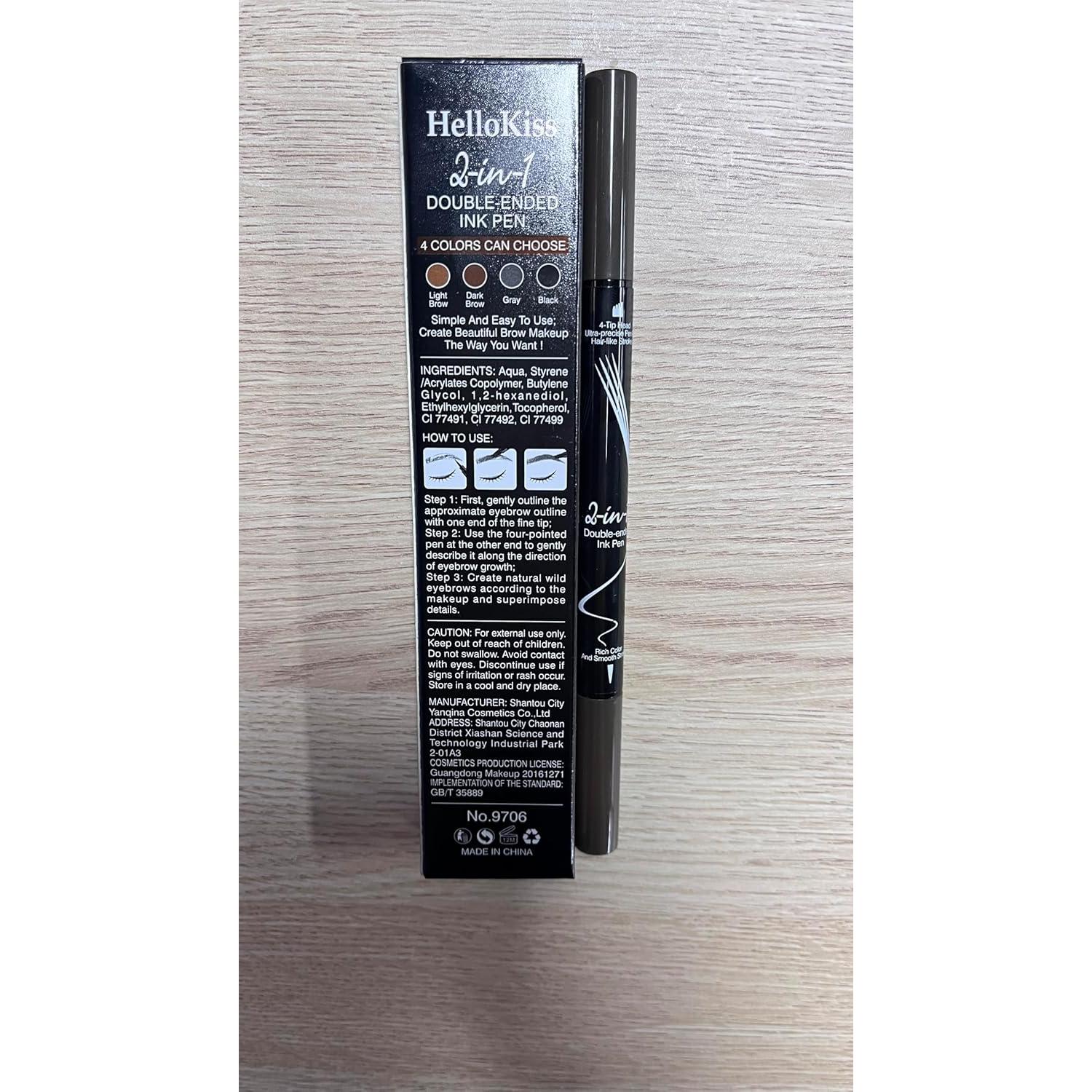 Lápiz de Cejas Microblading Liayozl Marrón Oscuro 2-en-1