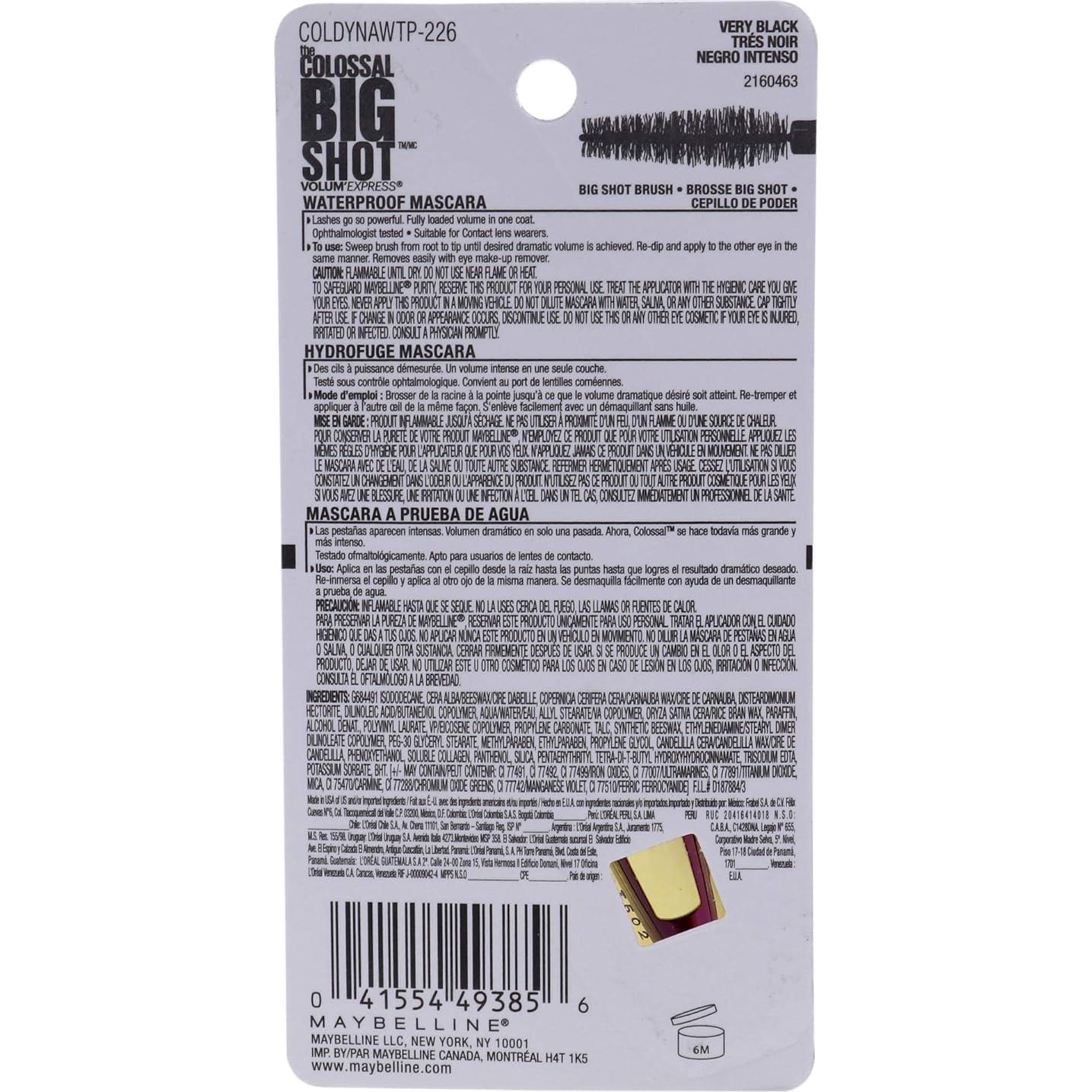 Máscara de Pestañas Maybelline Colossal Big Shot 9.46 ml