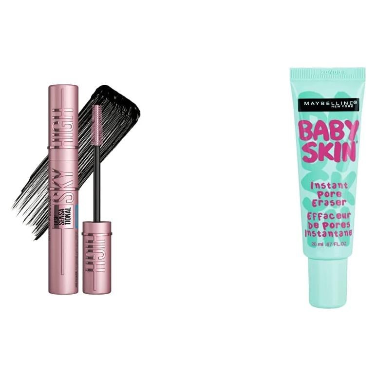 Paquete de Maquillaje Maybelline y Garnier: Máscara, Primer y Agua Micelar